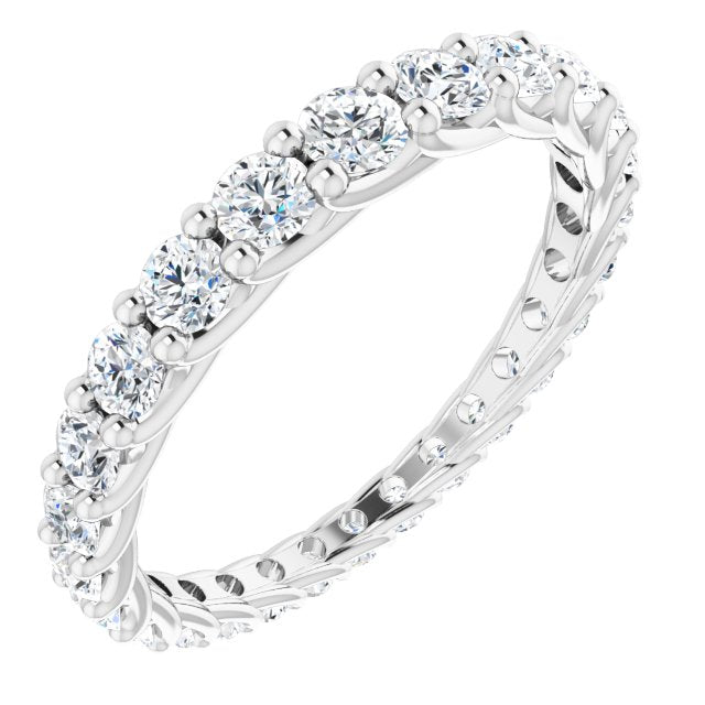 1.35 Carat Round Diamond Eternity Band Graduating Diamond Ring - Elegant Wedding Band for Women, Perfect for Anniversaries & Special Occasions