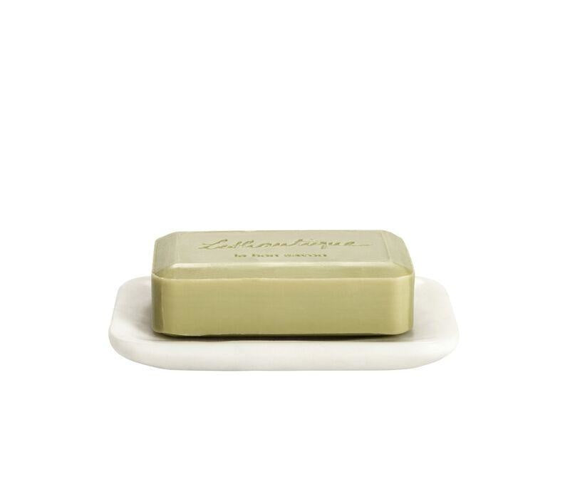 Belle de Provence White Rounded Marble Soap Dish | Elegant Bathroom Decor for Sink, Vanity & Shower Organization