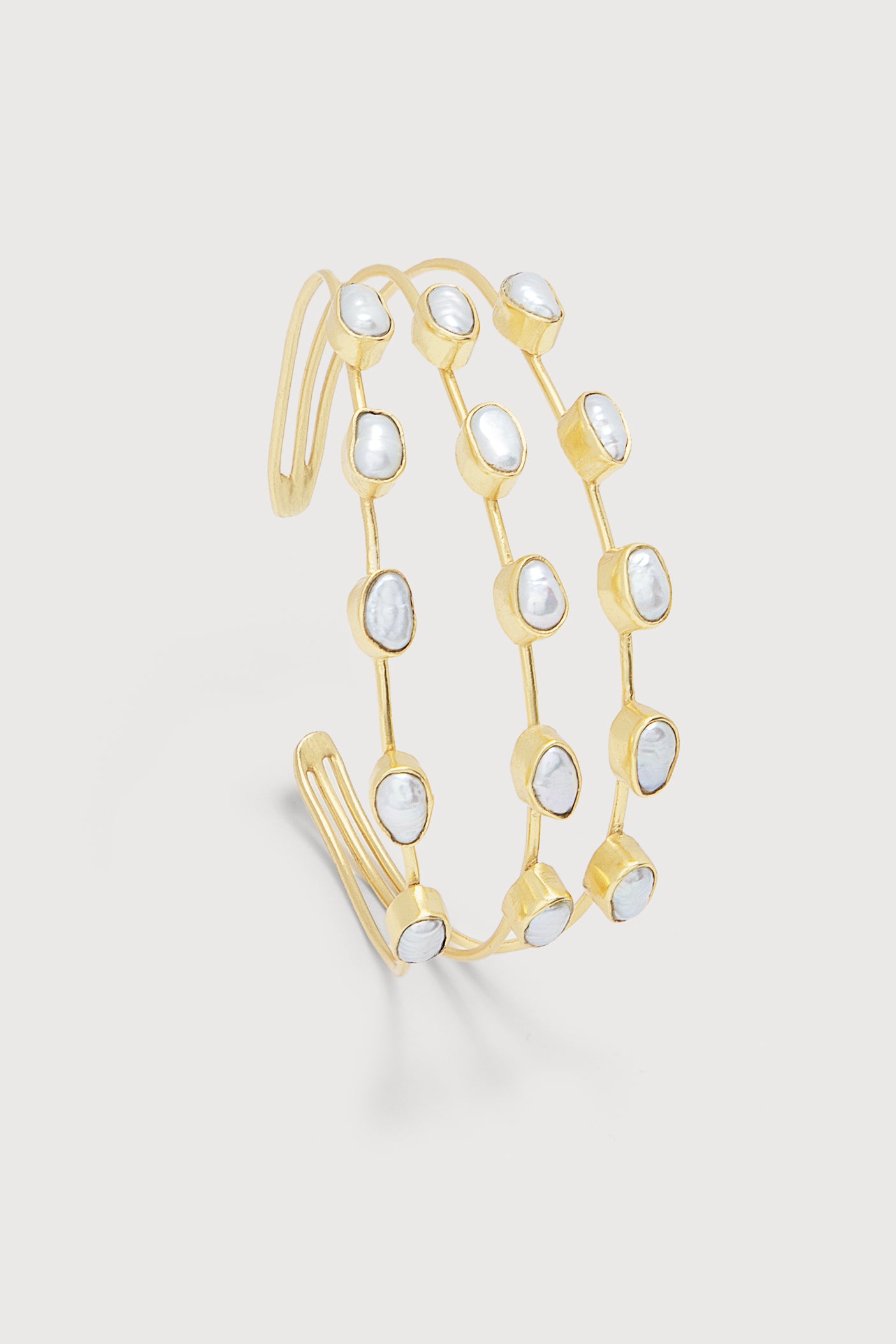 Freshwater Pearl Bracelet Cuff Trio Set - Elegant Stackable Pearl Bracelets for Women - Perfect for Weddings, Parties & Everyday Wear