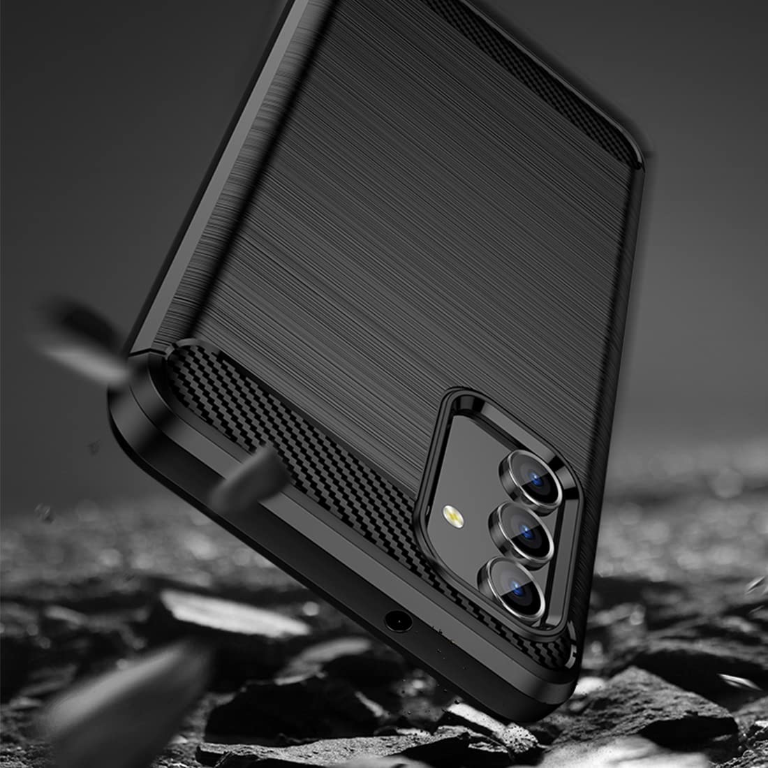 Shockproof Samsung Galaxy A13 4G/5G Case with Screen Protector - Flexible TPU Rubber Protective Phone Cover for Samsung Galaxy A04S (Black) | Perfect for Daily Use, Outdoor Activities & Travel Protection
