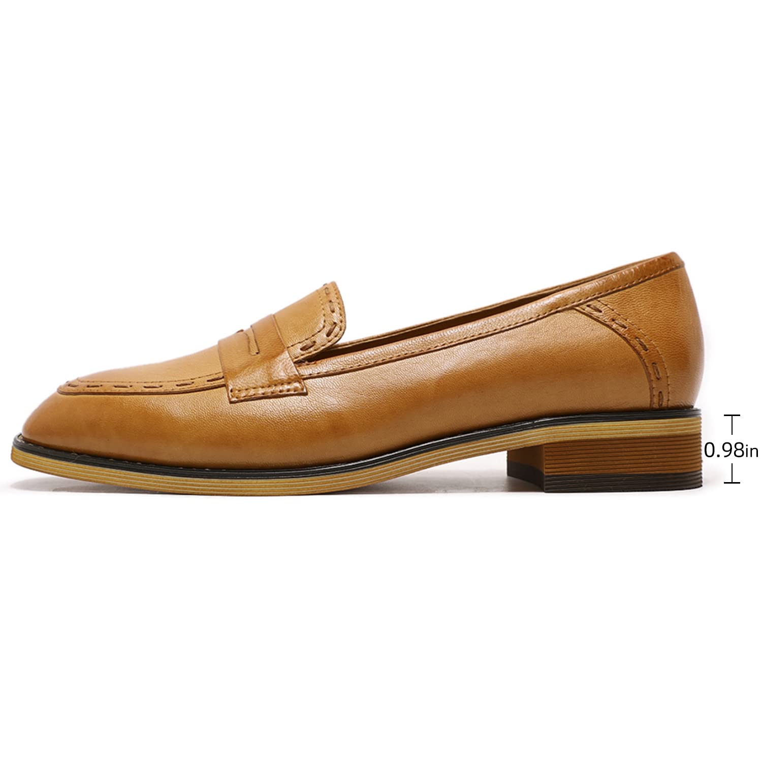 Women's Leather Penny Loafers Slip On Flats - Comfortable Office Shoes for Women, Casual Slip-On Loafers for Work & Everyday Wear | Perfect for Business, Travel & Walking