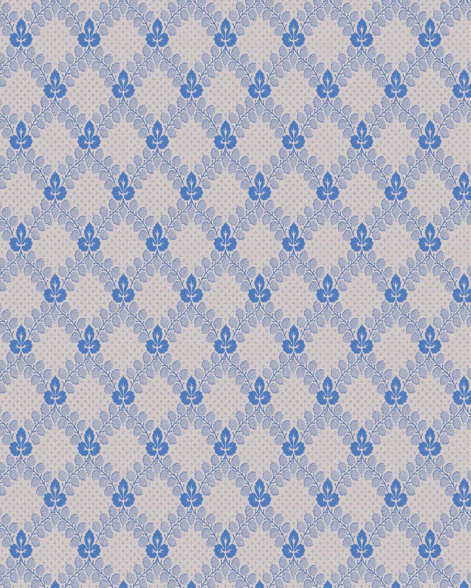 Lim & Handtryck Wallpaper Gudmundstjärn Twig/Blue - Premium Scandinavian Floral Design for Living Room & Bedroom Decor
