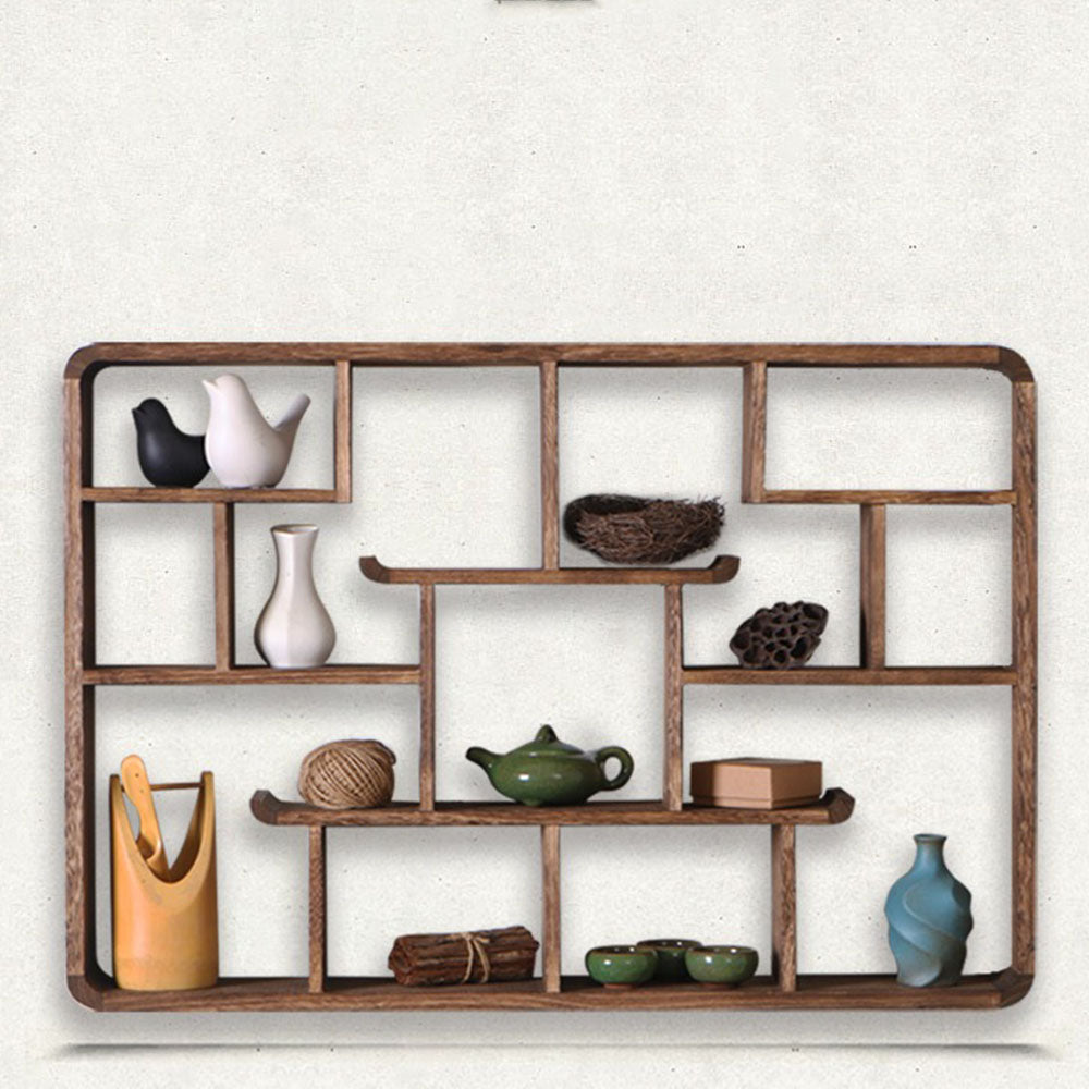 PANGA PANGA Wall Mounted Curio Display Cabinet - Elegant Glass Shelving for Collectibles & Home Decor