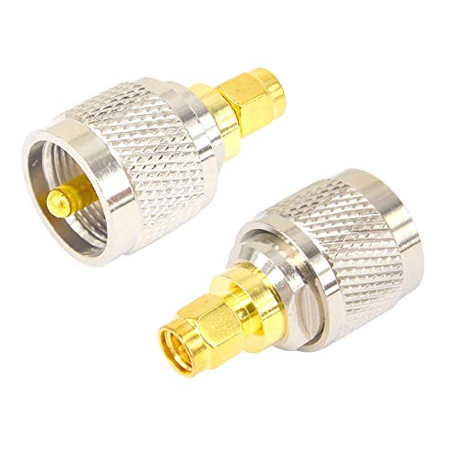 100pcs SMA to UHF Adapter Connector - SMA Male Plug to UHF Male Plug Straight RF Coaxial Adapter for Ham Radio, Antenna, CCTV, and Communication Equipment