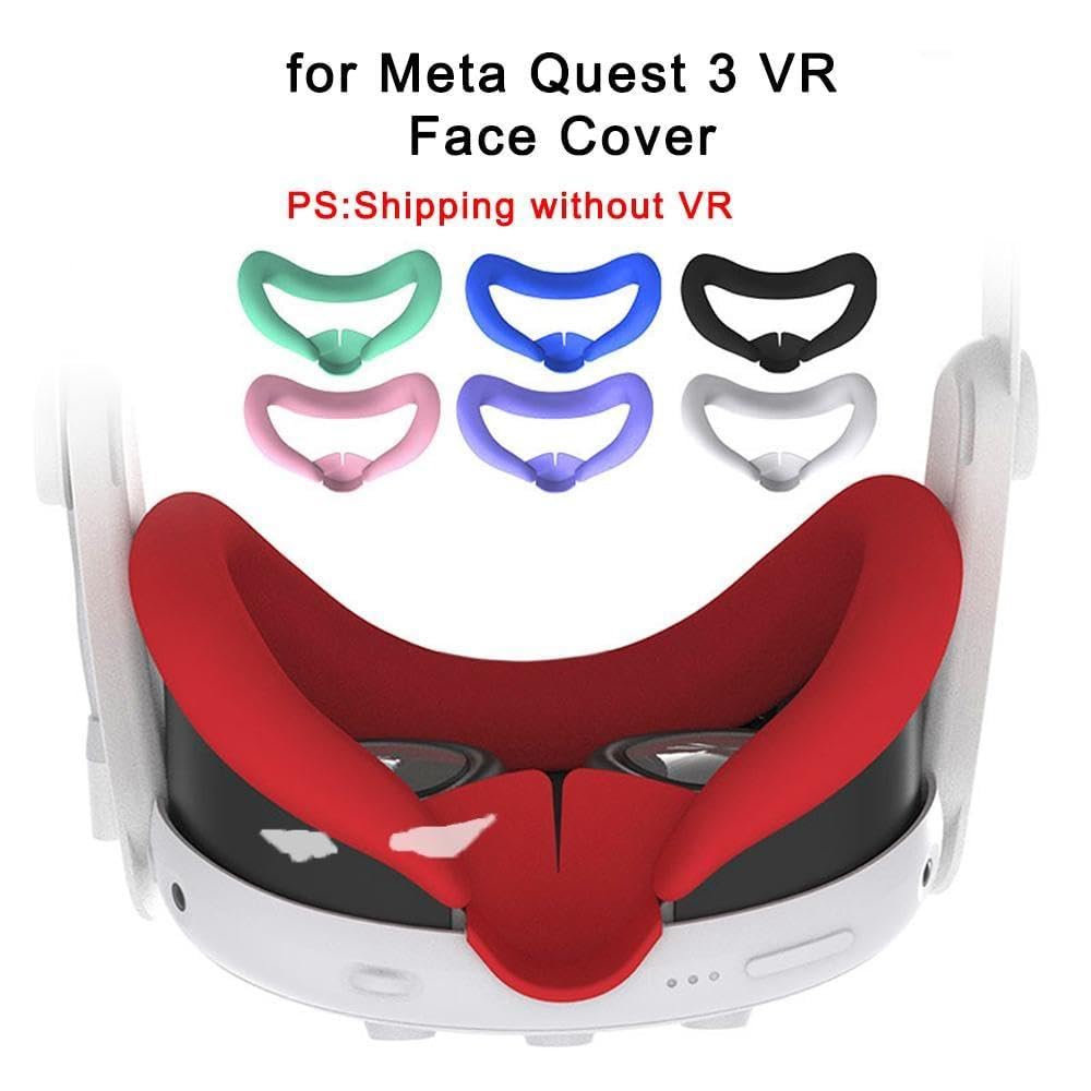 Meta Quest 3 VR Face Cover - Sweat & Dust Resistant Silicone Face Mask & Eye Pad Replacement Accessories for Enhanced Comfort - Perfect for Gaming, Fitness & Virtual Reality Experiences