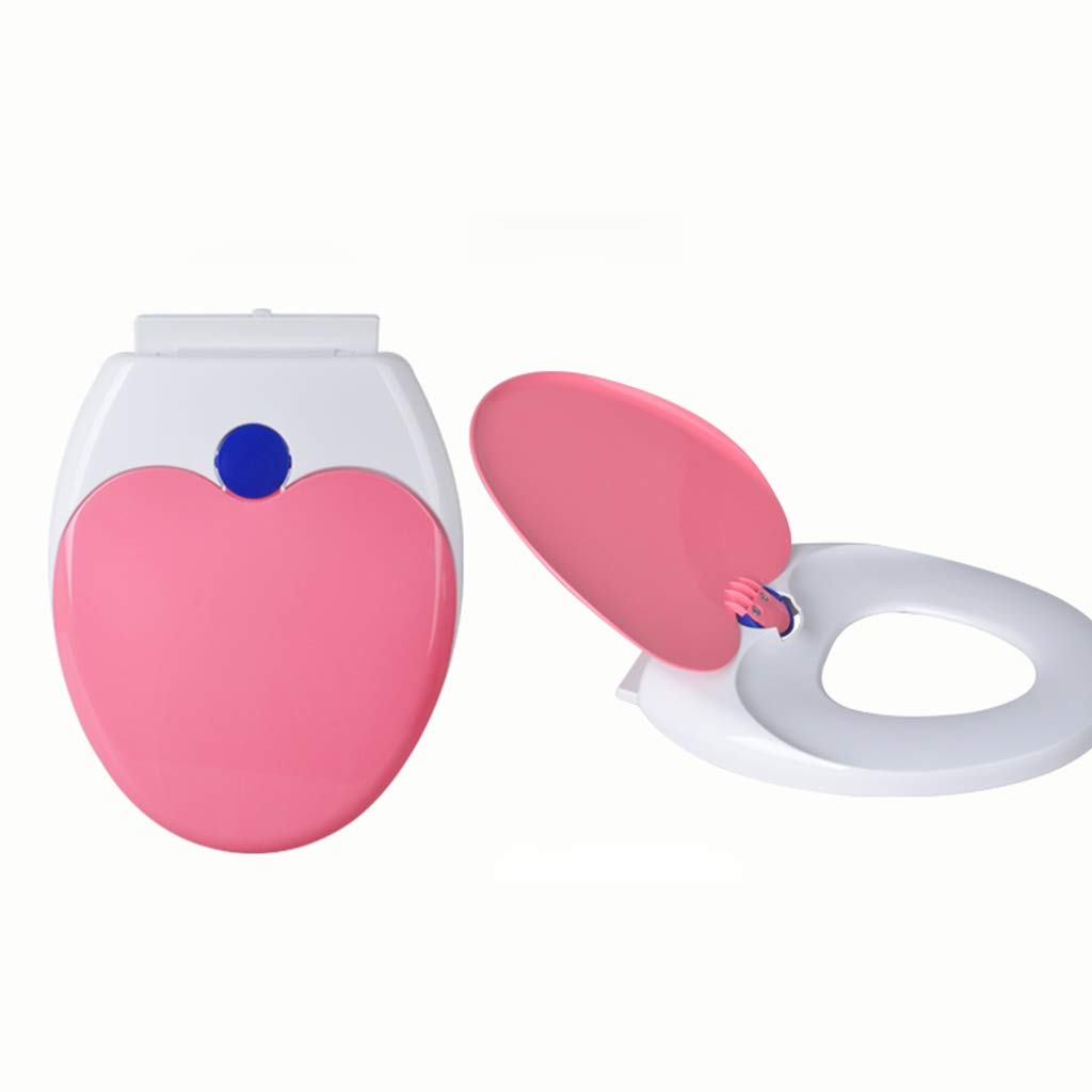 **O-Type PP Board Slow-Close Toilet Seat - Easy to Install & Clean, Pink (36-37 x 40-44 cm) - Perfect for Modern Bathrooms & Household Use**