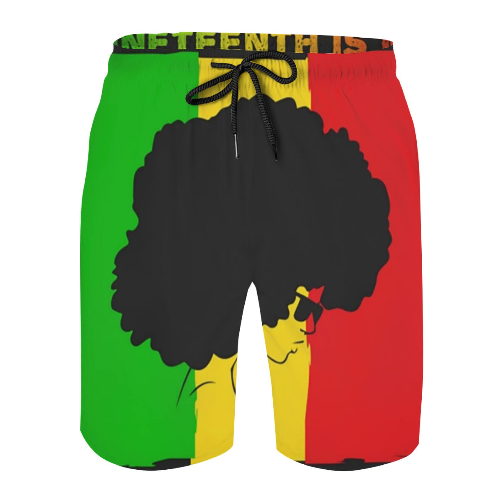 **Men's Quick-Dry Hawaiian Beach Board Shorts - African Print Swim Trunks with Mesh Lining for Juneteenth & Summer Vacations - Perfect for Swimming, Surfing, and Beach Parties**