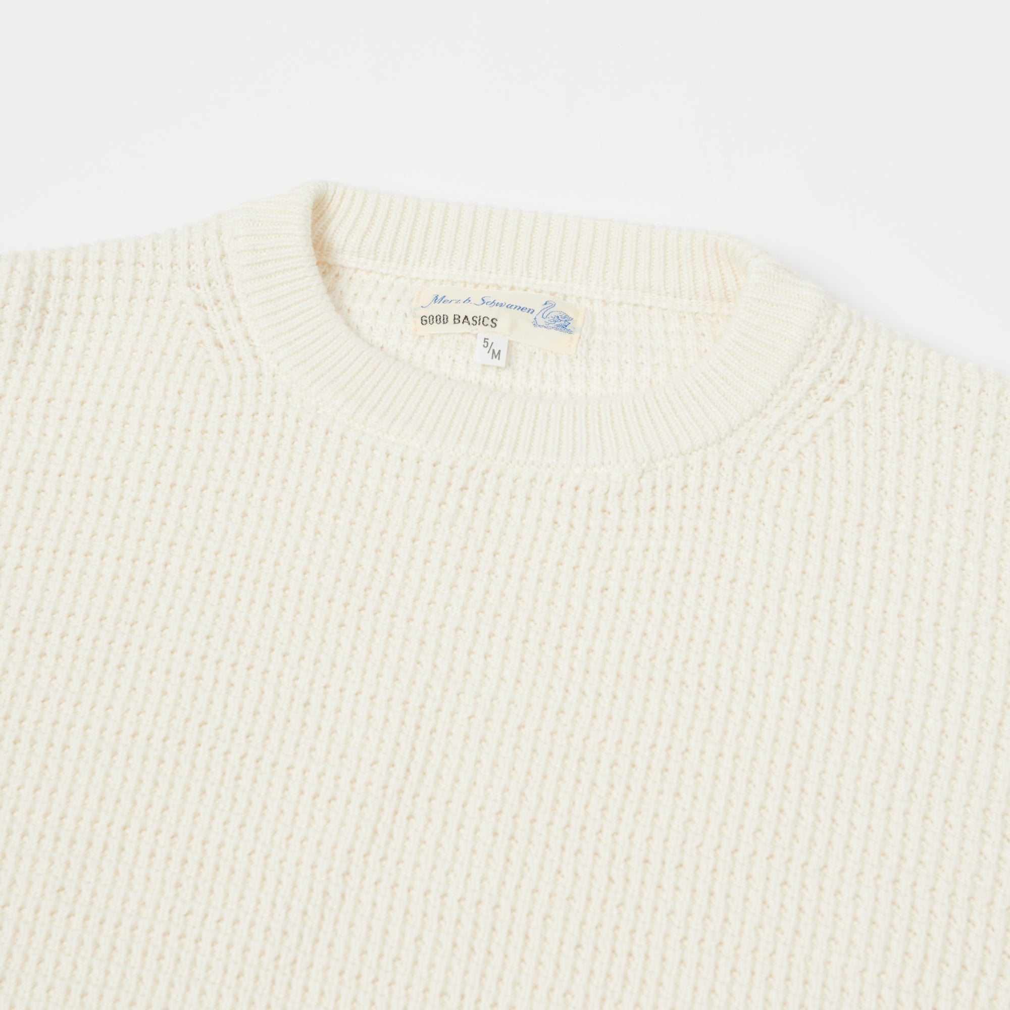 Merz b. Schwanen CCWC01 Men's Classic Knit Crew Waffle Pullover Sweater - Natural Cotton - Casual Wear & Layering for Fall & Winter
