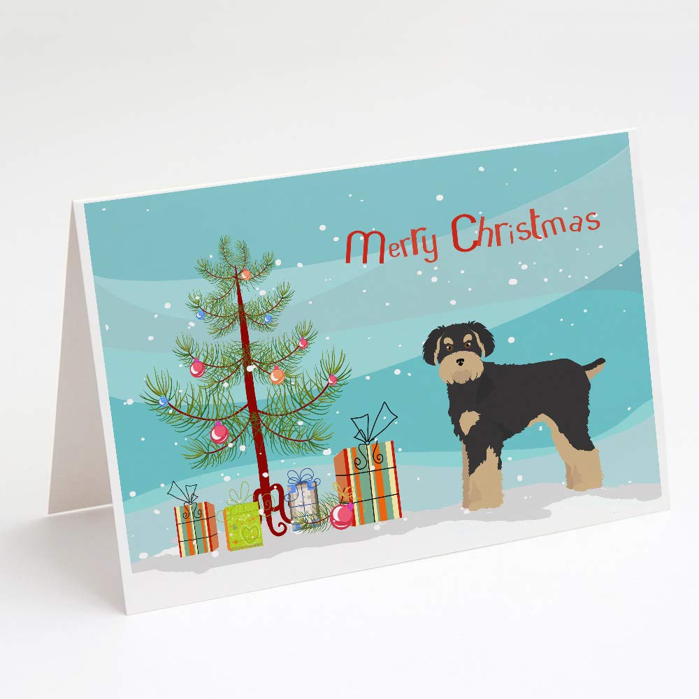 Schnoodle Christmas Tree Greeting Cards - Pack of 8 Blank A7 Note Cards with Envelopes (5x7 Inches) | Whimsical Holiday Stationery for Christmas Wishes, Party Invitations & Festive Correspondence