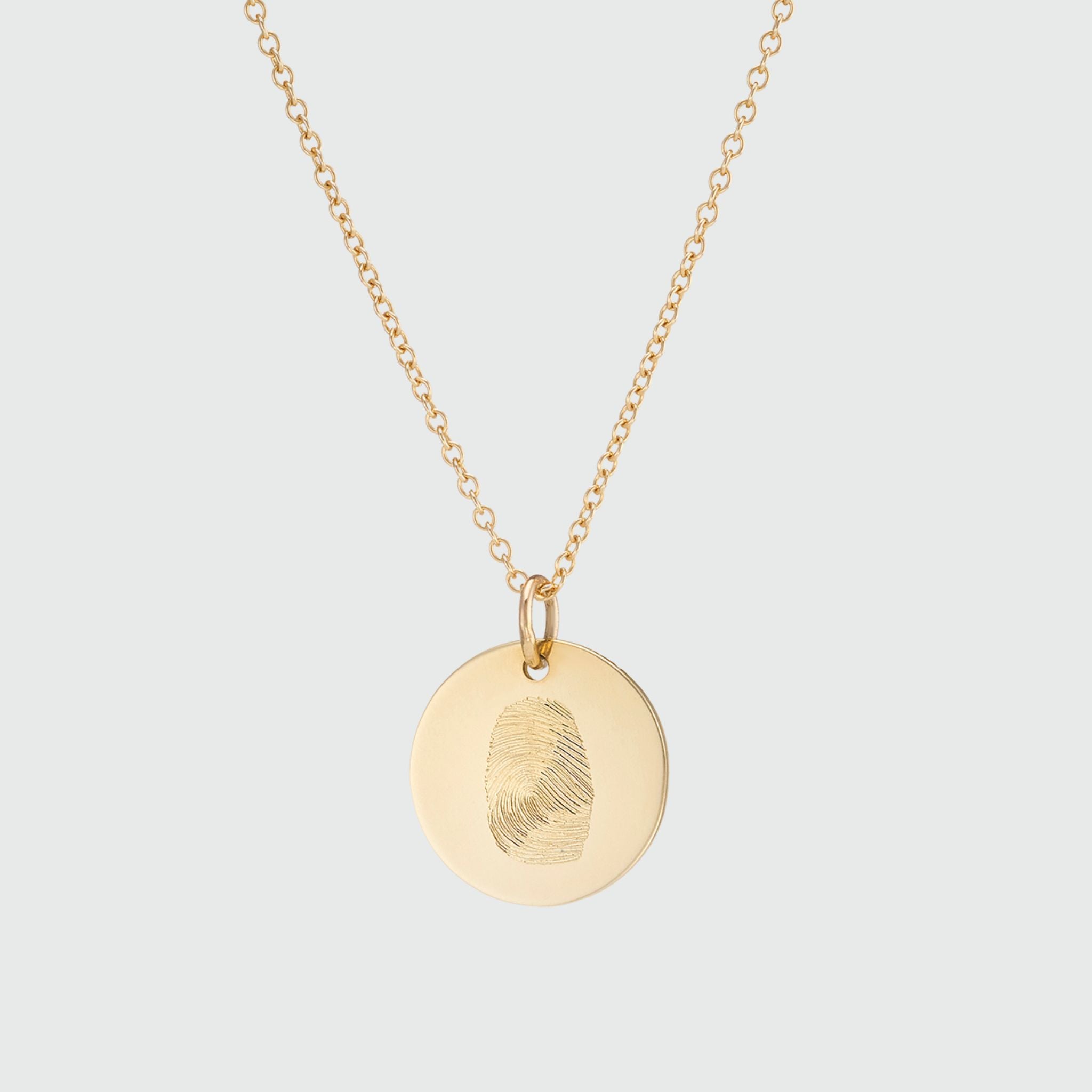 Northcote 9ct Gold Fingerprint Pendant Necklace - Personalized Jewelry Gift for Mom, Wife, or Loved Ones - Perfect for Anniversaries, Birthdays & Memorial Keepsakes