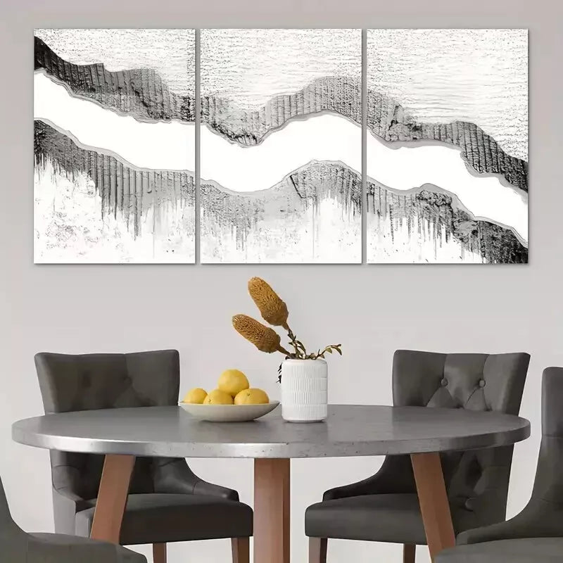 3-Piece Abstract Pattern Canvas Painting Wall Art Set - Framed 50x70cm (20x28in) - High Quality Print - 100% Australian Made - Ready to Hang - Perfect for Living Room, Bedroom & Office Decor