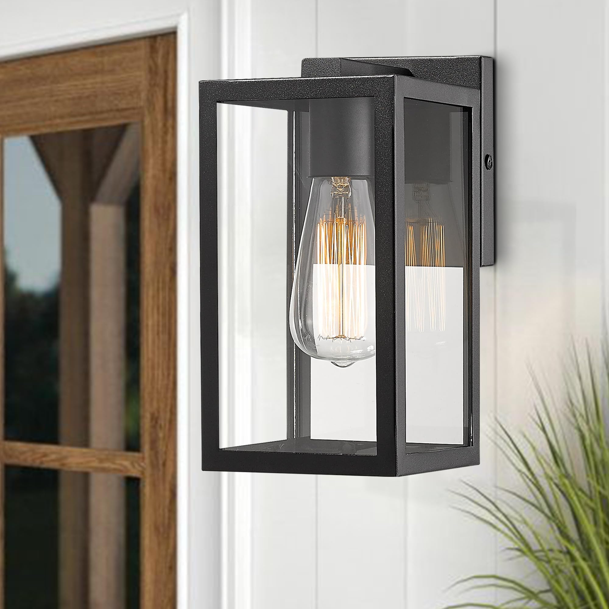 Bestshared Black Outdoor Wall Lanterns - 2 Pack Weatherproof Exterior Wall Sconce Lights for Porch, Patio, Garden, Barn & Storefront - Durable Outdoor Lighting Fixtures for Home & Commercial Use