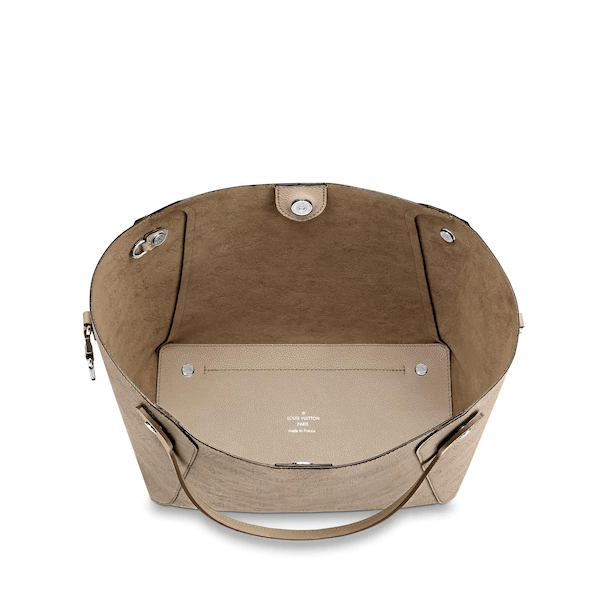 Authentic Louis Vuitton Hina MM Mahina Leather Handbag in Galet - Elegant Crossbody Tote for Women, Perfect for Work, Travel & Everyday Luxury
