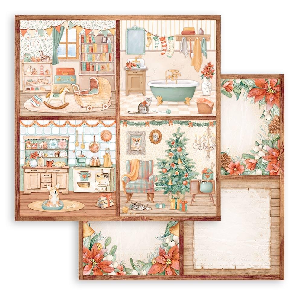 12x12 Christmas Scrapbook Paper Pad - 10 Sheets/Pkg for Holiday Cards, DIY Crafts & Gift Wrapping
