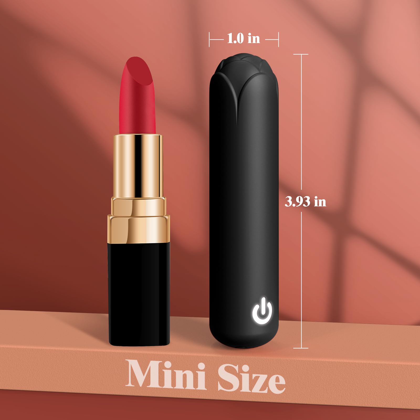 Rose Bullet Vibrator for Women - 10 Vibration Modes, Silicone Clit & Nipple Stimulator with Rose Tip, Mini Pocket Vibrator for Travel & Discreet Use | Perfect for Solo Play, Couples Foreplay & Sensual Massage