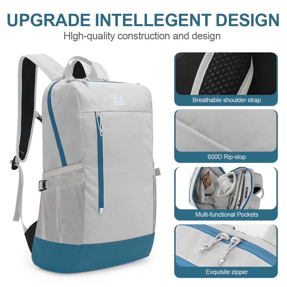 INOXTO 20L Lightweight Hiking Backpack - Waterproof Daypack for Camping, Running, Cycling & Outdoor Sports - Durable Travel Backpack for Men & Women - Perfect for Hiking, Mountain Climbing & Skiing (Gray) - Ideal for Day Trips, Commuting & Adventure Travel