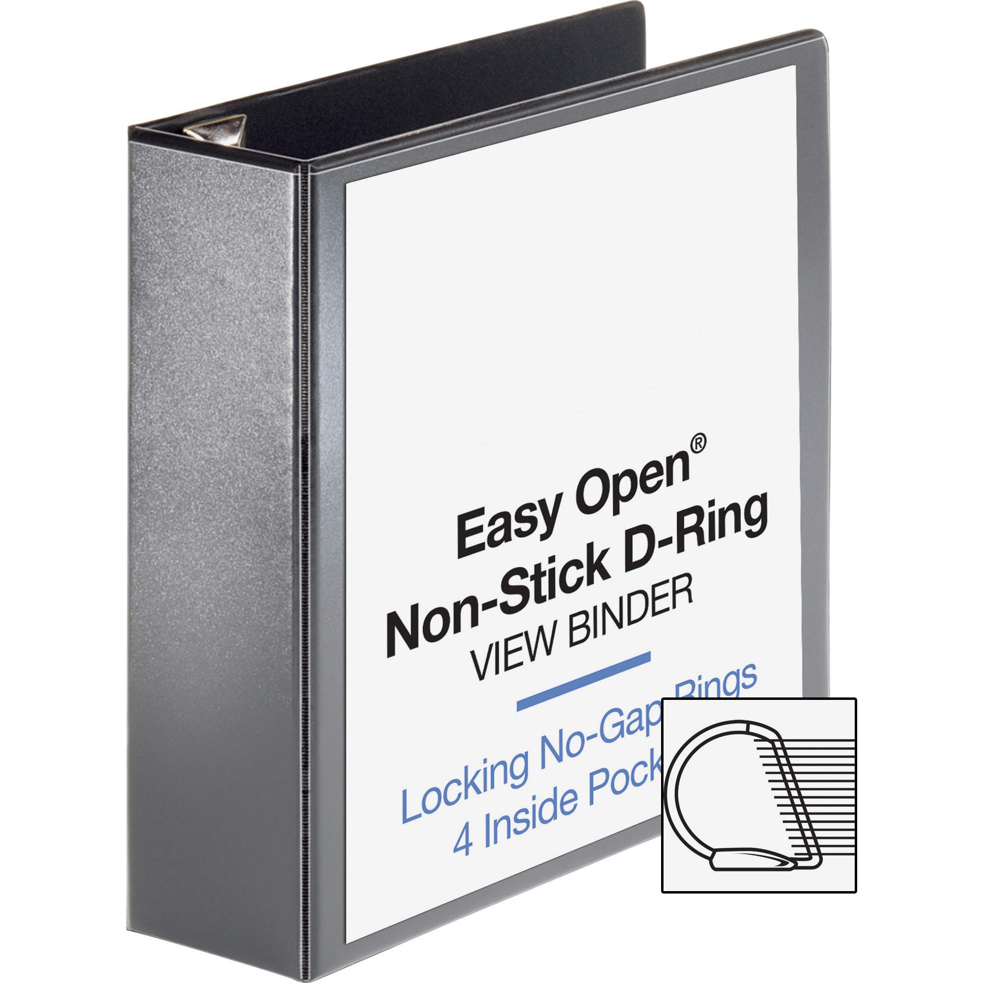 Business Source 3-Inch Locking D-Ring View Binder - Heavy Duty Presentation Binder for Office, School & Document Organization (Black) - Perfect for Reports, Presentations & Professional Organizing