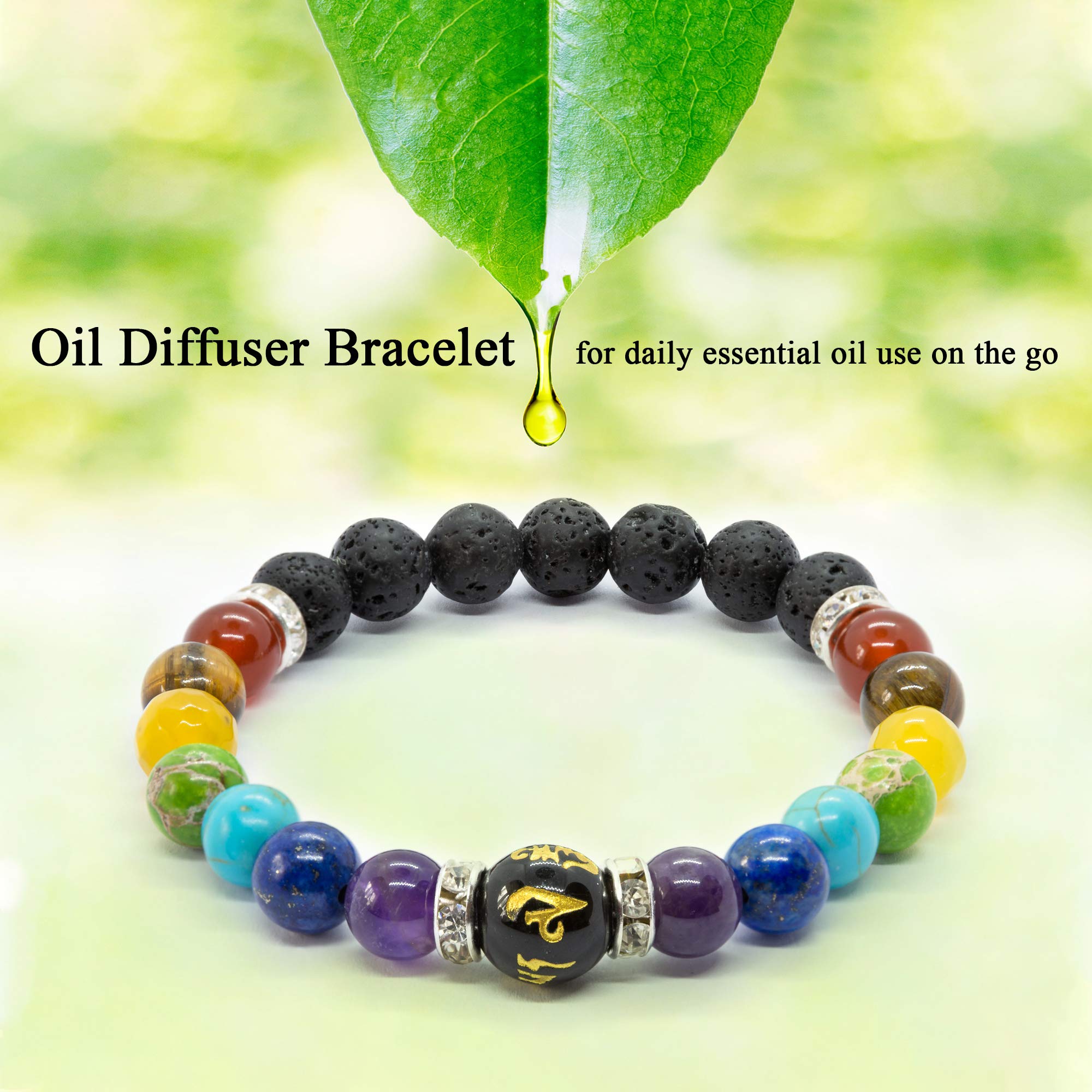 Chakra Healing Bracelet for Women - Anxiety Relief & Aromatherapy for Meditation