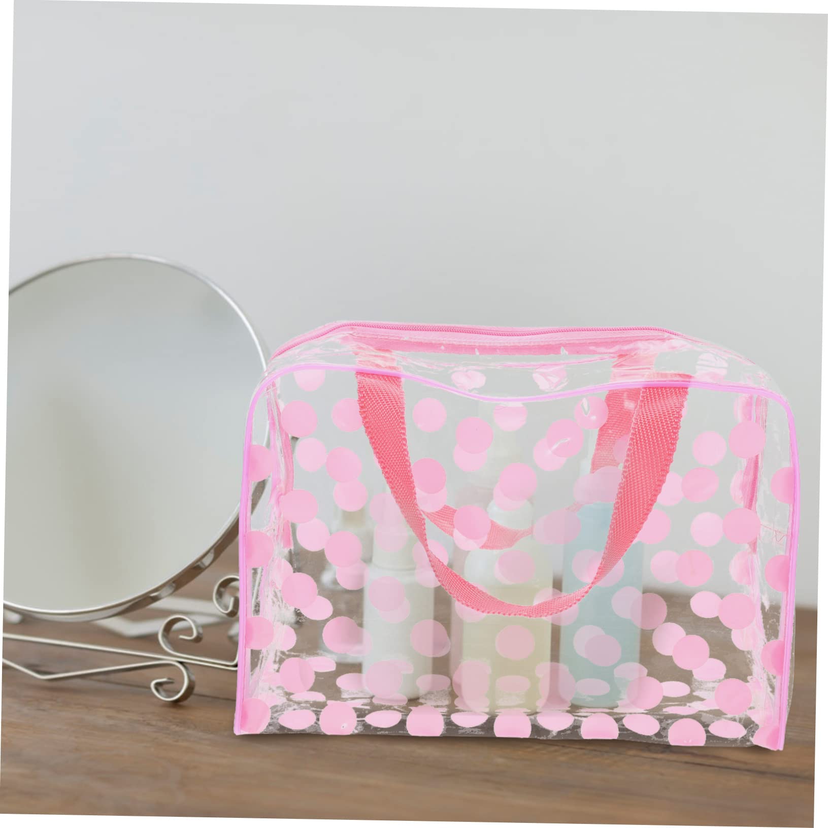 Beatifufu Large Nylon PVC Toiletry Bag - Waterproof Travel Cosmetic Organizer with Zipper Closure - Perfect for Women's Makeup, Shampoo & Bath Essentials (Ideal for Vacation, Gym & Business Trips)