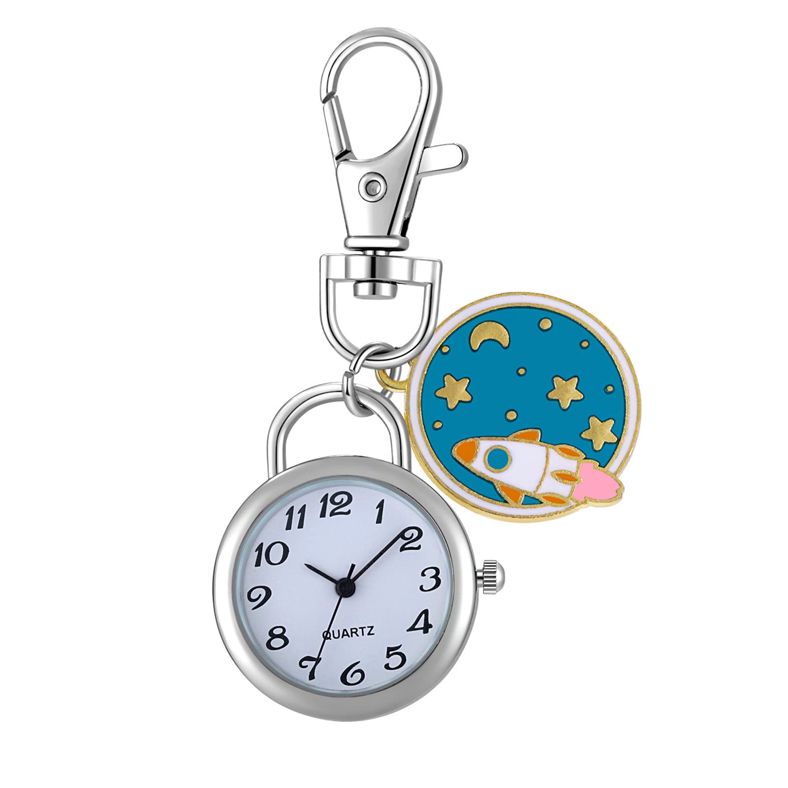 Avaner Stylish Keychain Lapel Watch - Clip On Pocket Watch with Pendant for Men & Women | Perfect for Backpacks, Belts, Key Rings & Everyday Carry | Great Gift for Watch Lovers & Fashion Accessories