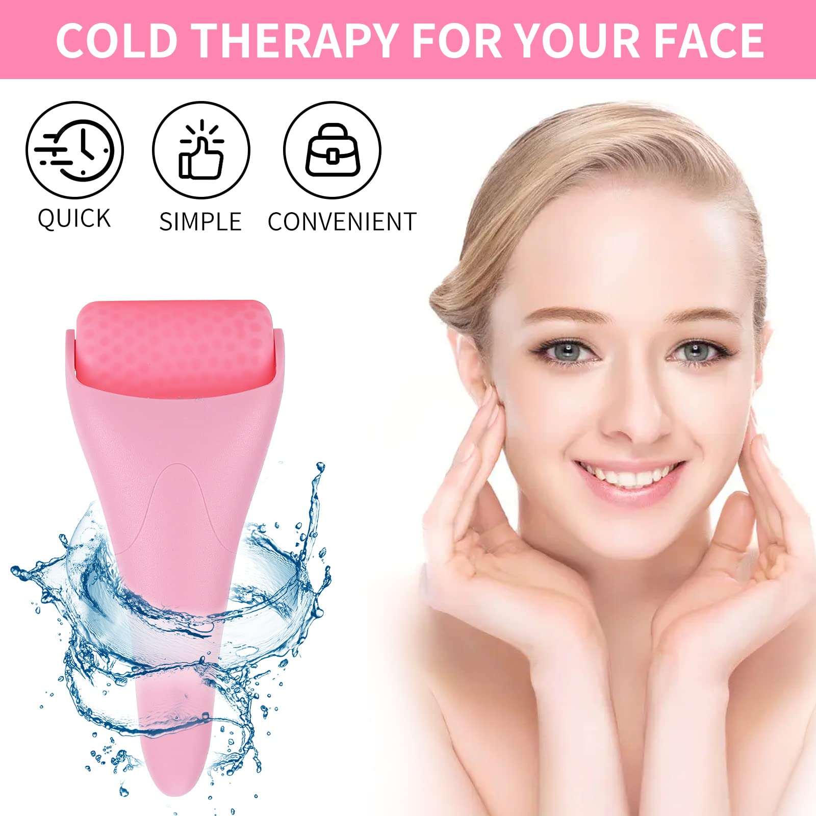 DOUKEN Ice Roller for Face & Eye - Premium Cold Therapy Facial Massager for Puffiness & Skin Soothing | Self-Care Skin Care Tool for Dark Circles, Wrinkles & Inflammation Relief | Perfect for Morning Routine, Post-Workout & Spa Day