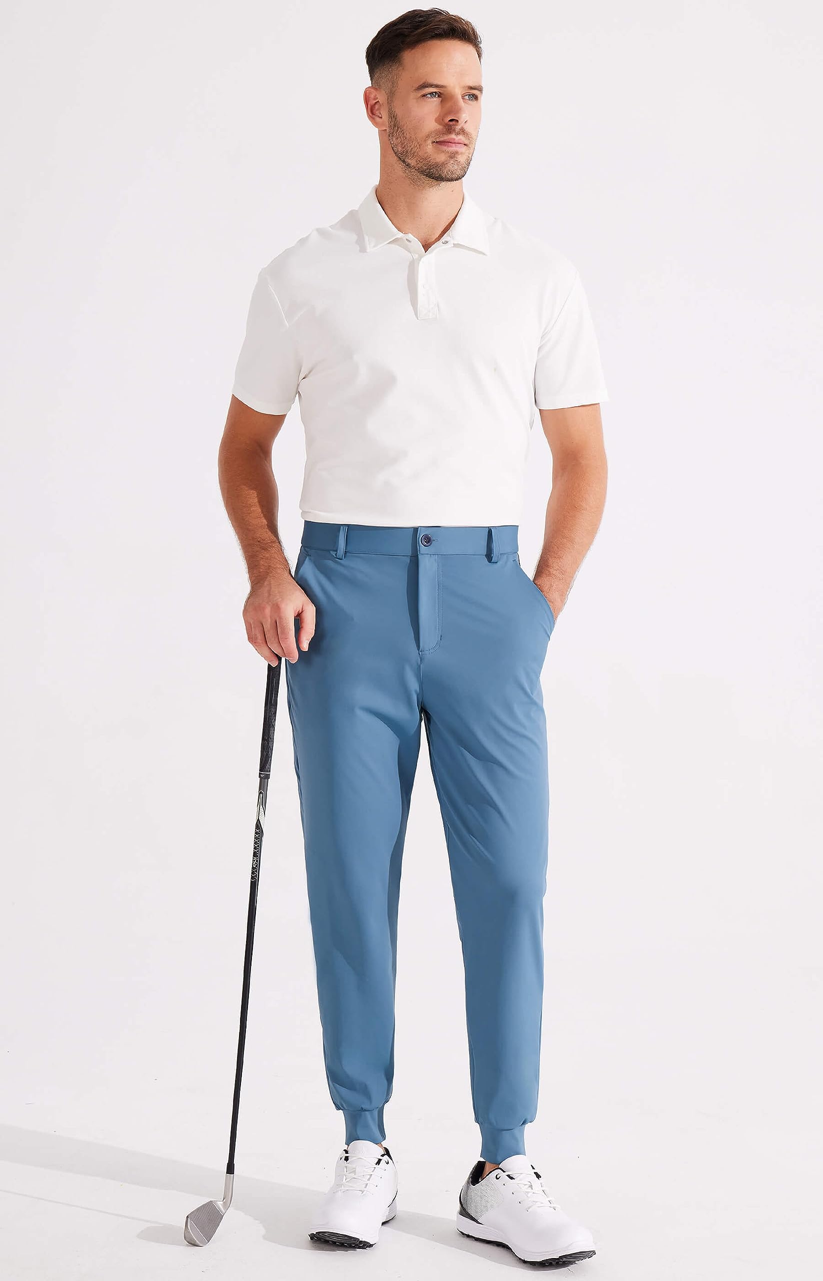 Libin Men's 4-Way Stretch Golf Joggers with Pockets - Slim Fit Work Dress Sweatpants, Athletic Casual Yoga Pants for Golfing, Office & Gym Wear