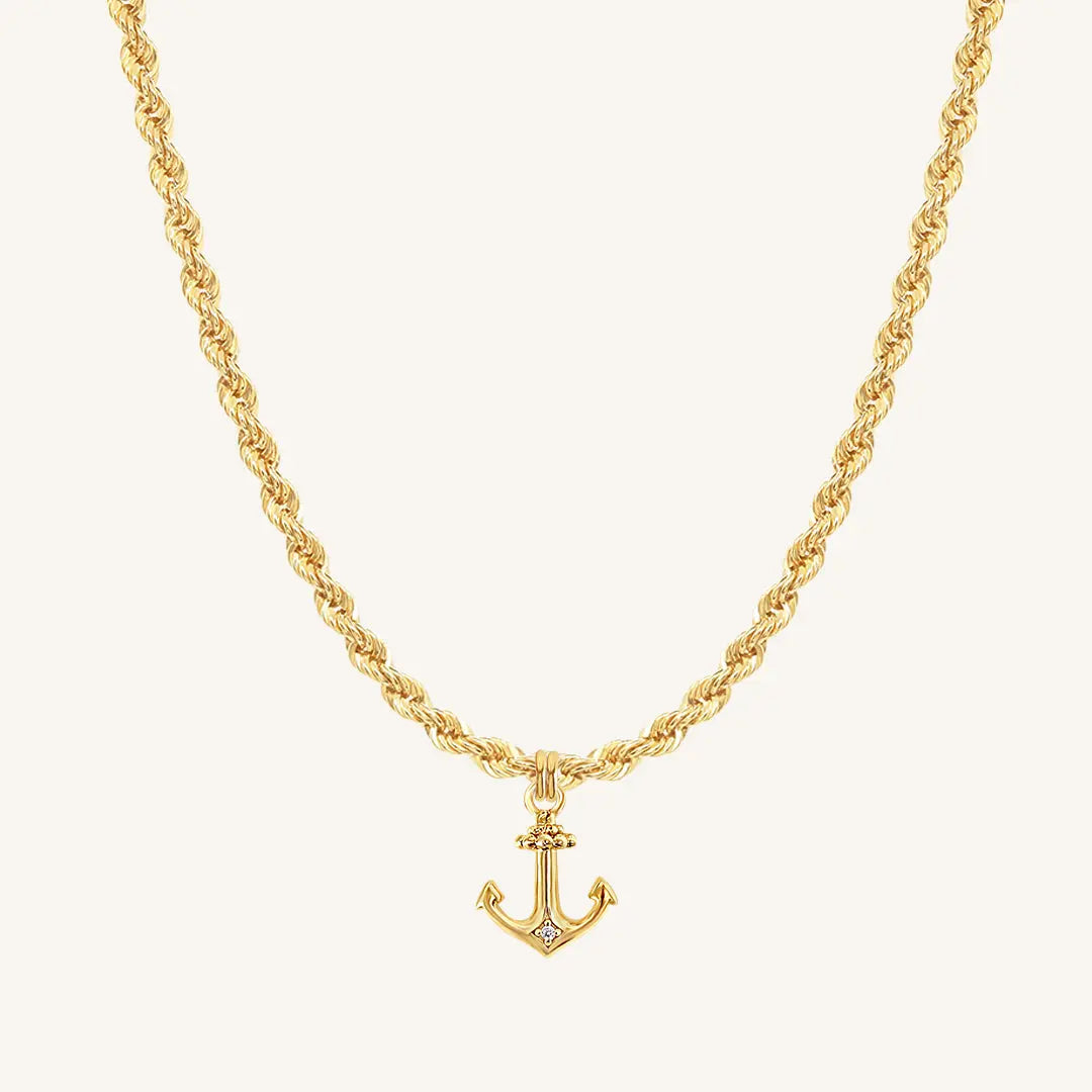 Elegant White Stone Necklace for Women - Dainty Anchor Pendant Jewelry - Perfect for Beach Outings, Casual Wear & Gifts