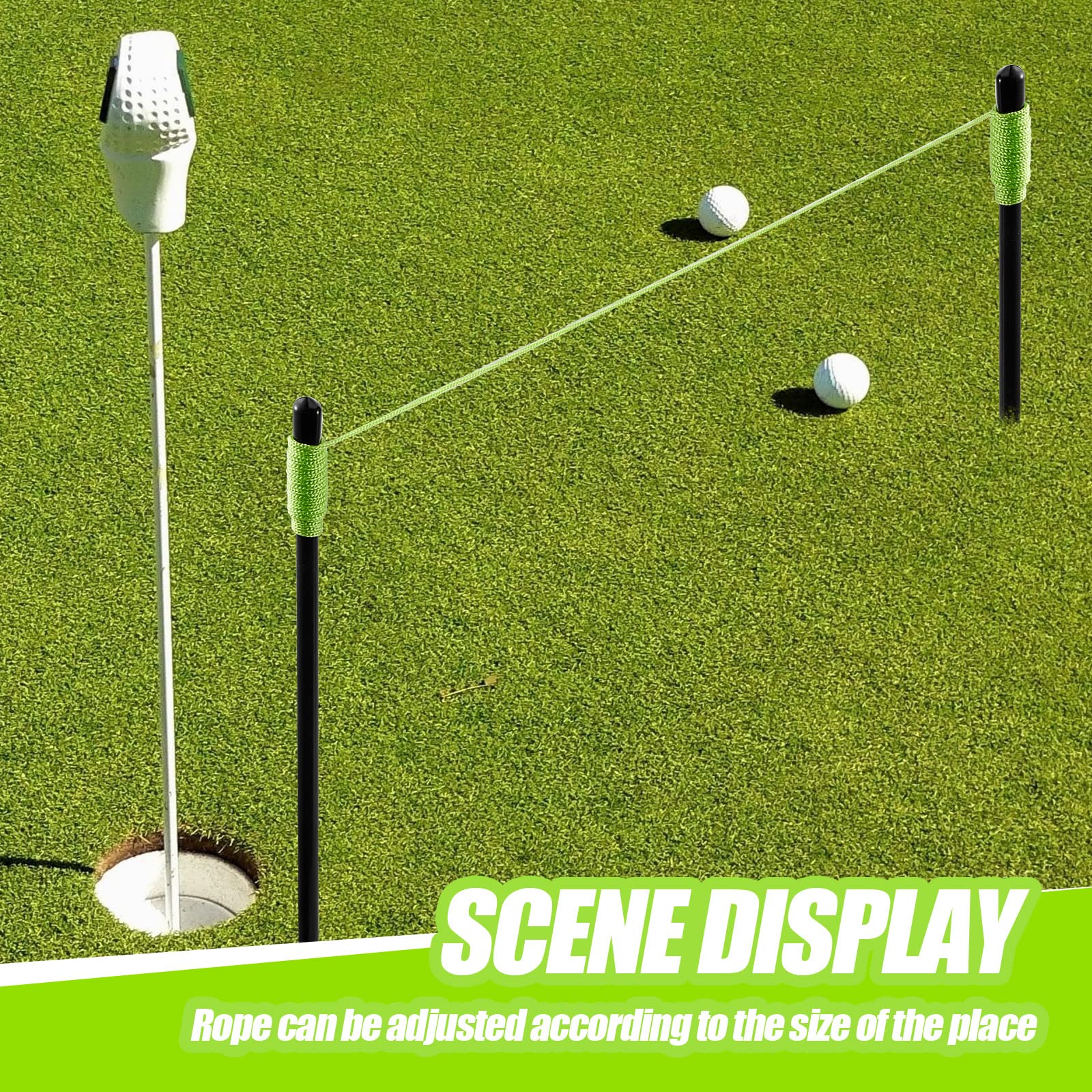 2-Piece Golf Putting Alignment Training Aid with String & Pegs - Perfect for Indoor Practice & Backyard Greens - Improve Accuracy & Consistency for Golfers of All Levels