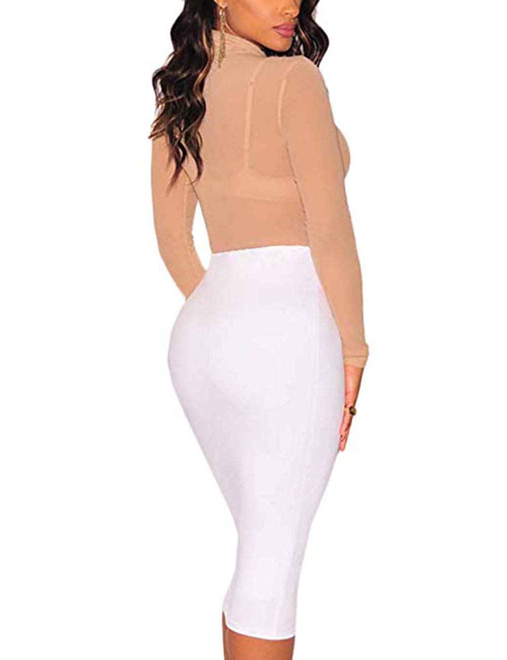 SEBOWEL Women's Long Sleeve Mesh See-Through Jumpsuit Bodysuit Top Leotard - Sexy Lingerie for Clubwear, Cosplay & Night Out Outfits