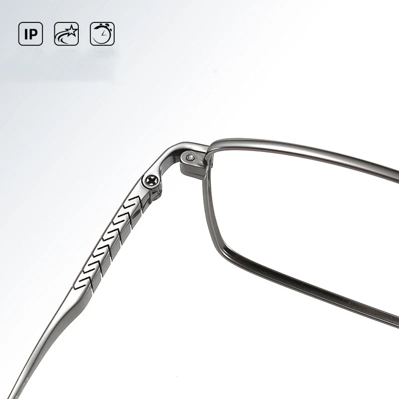 Bclear Men's Full Rim Square Titanium Eyeglasses 86699 - Lightweight Durable Frame for Work, Reading & Everyday Use