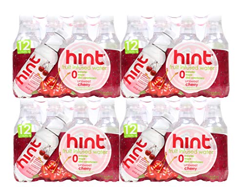 Hint Water Natural Flavored Water, 48 Pack (Cherry) - Hydrating & Refreshing Zero Calorie Drink for Home, Office & Gym