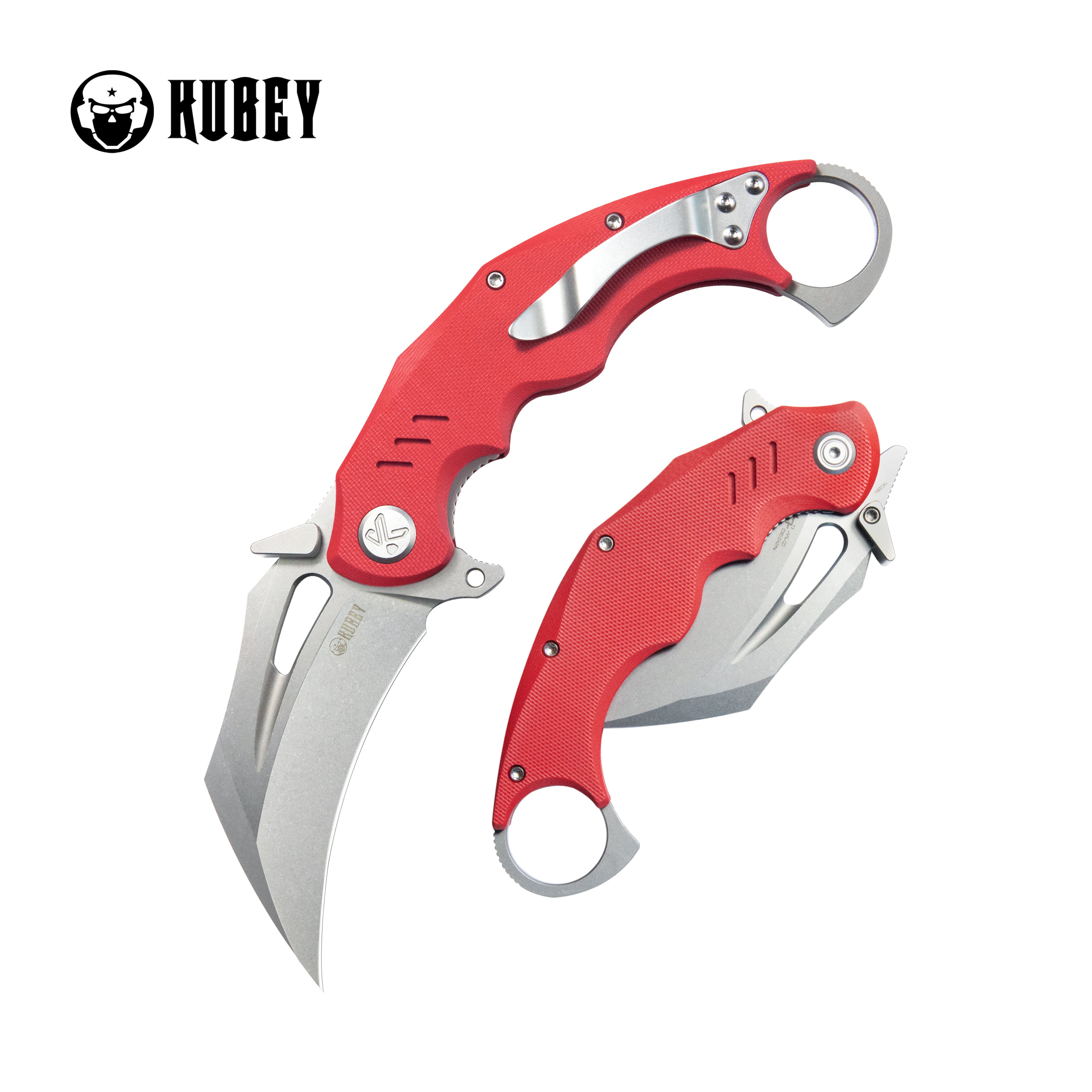 Kubey Wrath Karambit Folding Pocket Knife - Red G10 Handle, 2.68