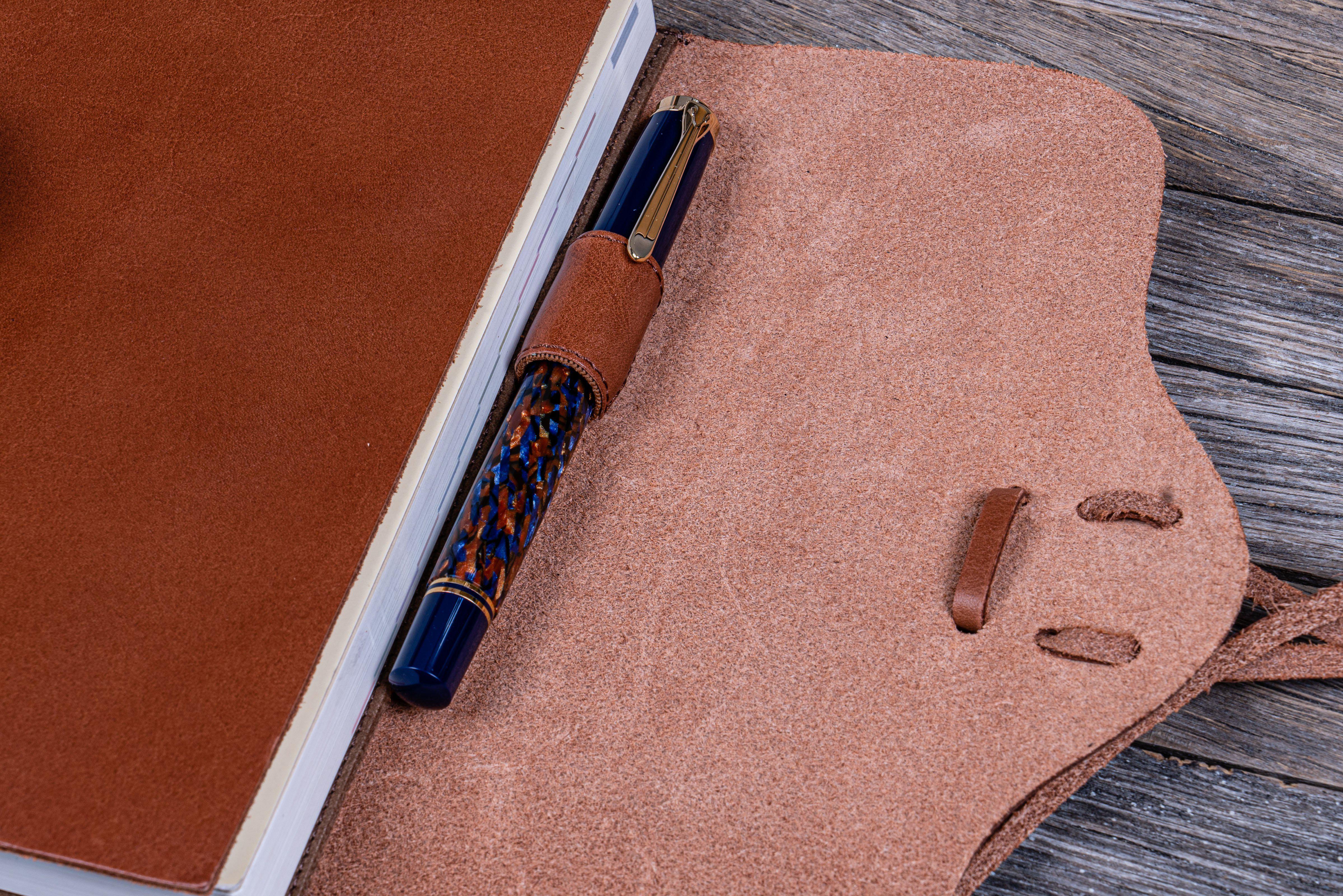 Refillable Leather Wrap Journal & Planner Cover - Brown | Premium Vegan Leather Notebook Cover for Writing, Planning & Organizing | Perfect for Office, School & Travel Use