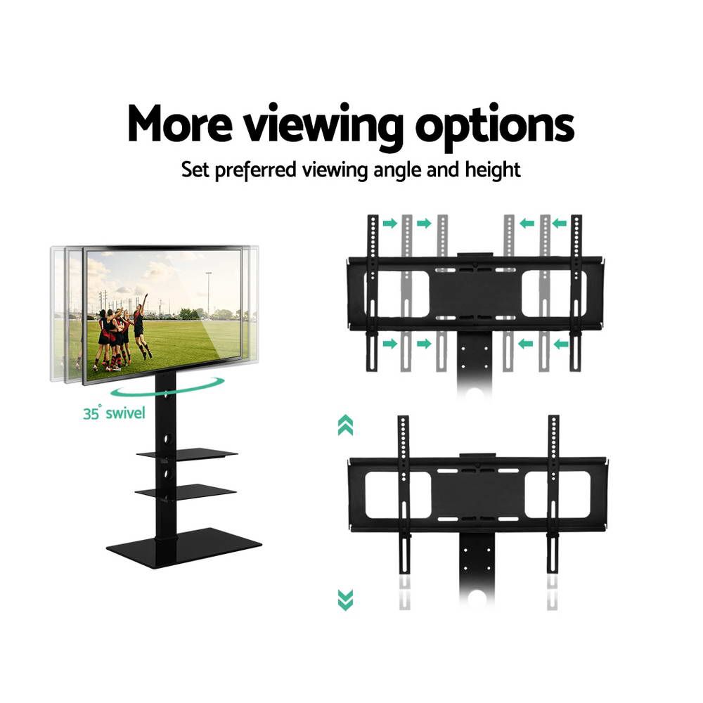 Adjustable TV Floor Stand for 32-70 Inch Screens - Swivel & Height Adjustable TV Mount Bracket - Perfect for Living Room, Bedroom & Home Theater Setup