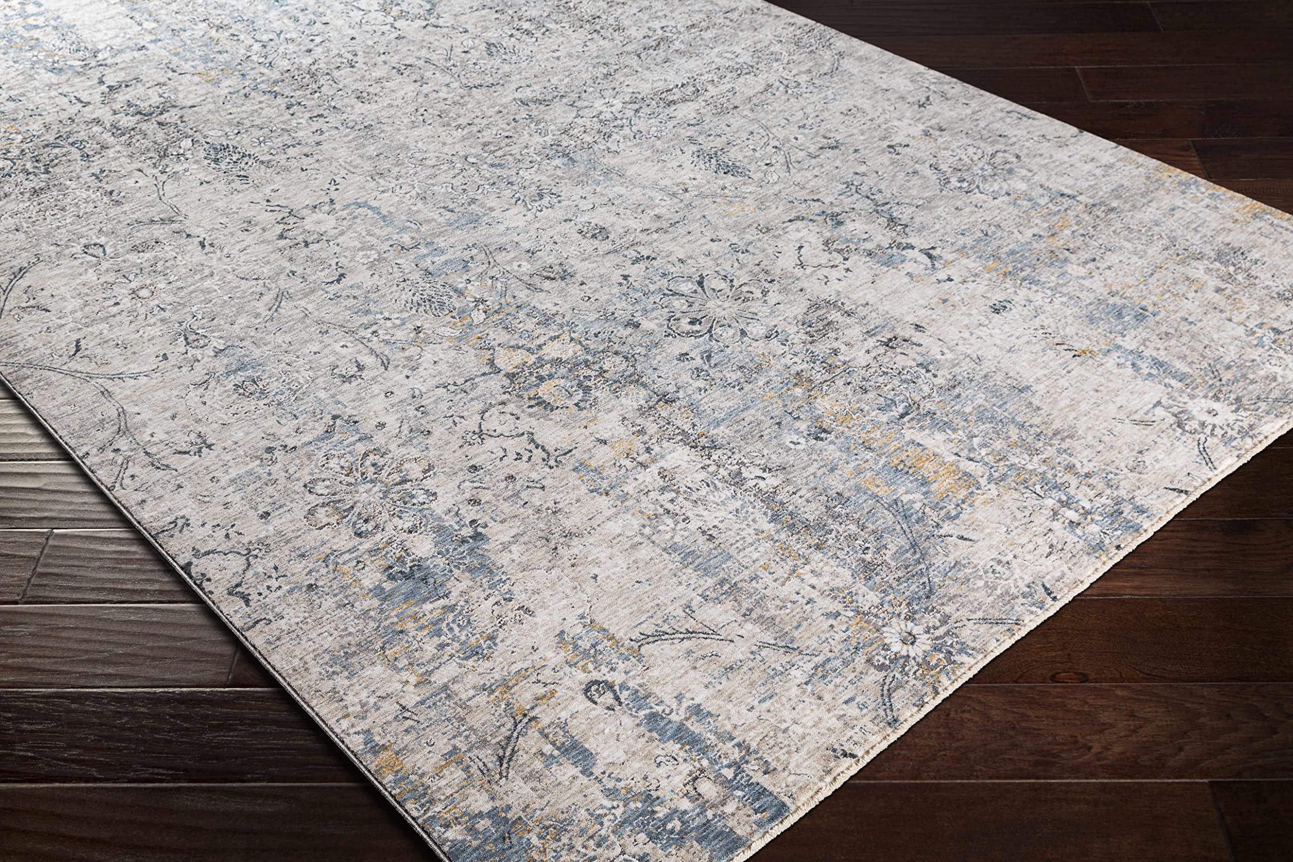 Hauteloom Pence Modern Area Rug 2' x 3' - Soft Beige Gray Blue Non-Slip Living Room Bedroom Rug - Perfect for Home Decor, Dorm & Office Spaces