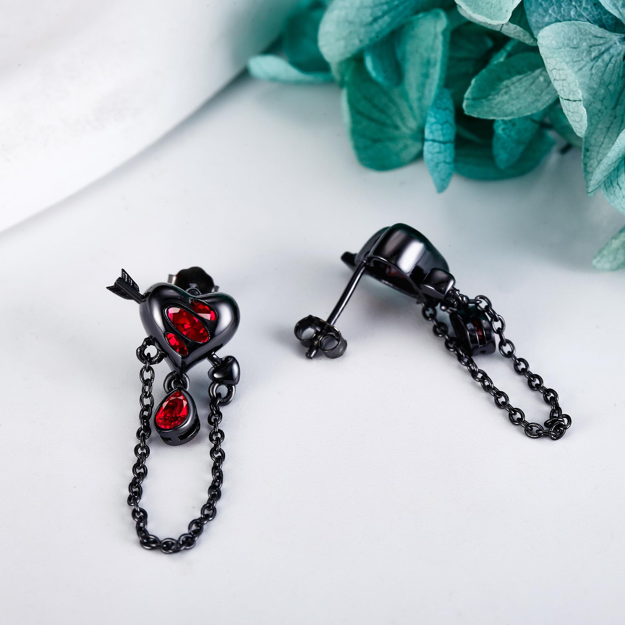 Black Rose Earrings Sterling Silver - Infinity Dangle Earrings for Women | Rose Jewelry Gift | Perfect for Valentine's Day, Anniversary & Special Occasions