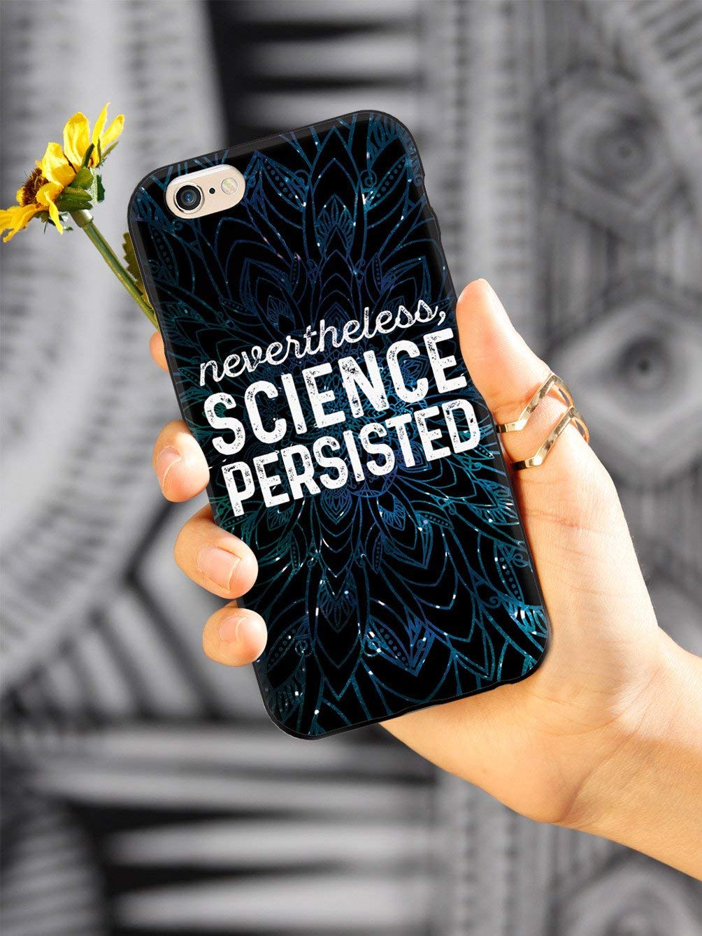 Inspired Cases - iPhone 8 Plus Case with 3D Textured Protection - Science Persisted Design - Black - Perfect for Daily Use & Outdoor Activities