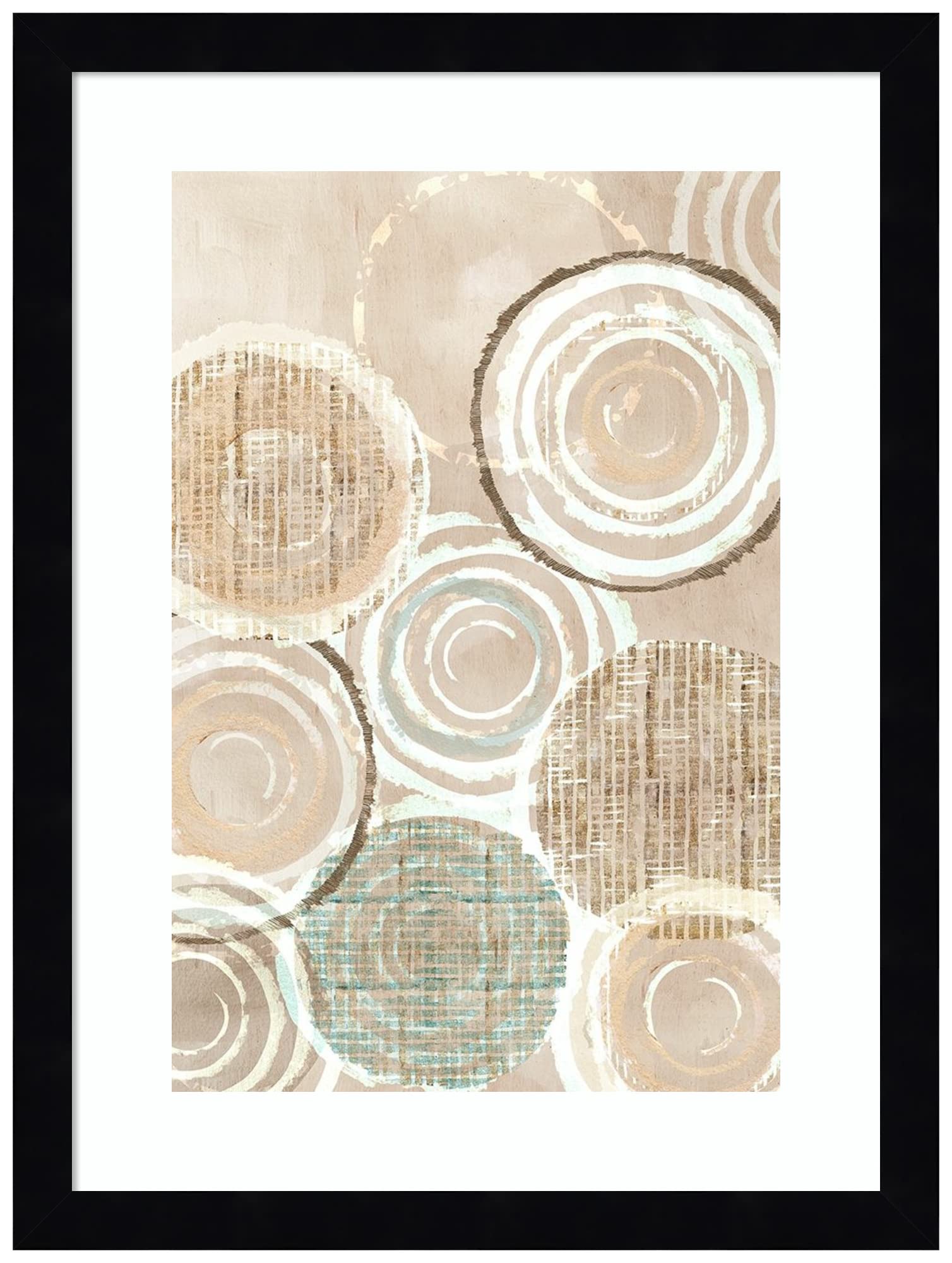 Amanti Art Wood Framed Wall Decor - Neutral Woven Baskets II Print by Flora Kouta, 13x17 Inches, Svelte Noir Black Frame - Perfect for Living Room, Bedroom & Office Decor