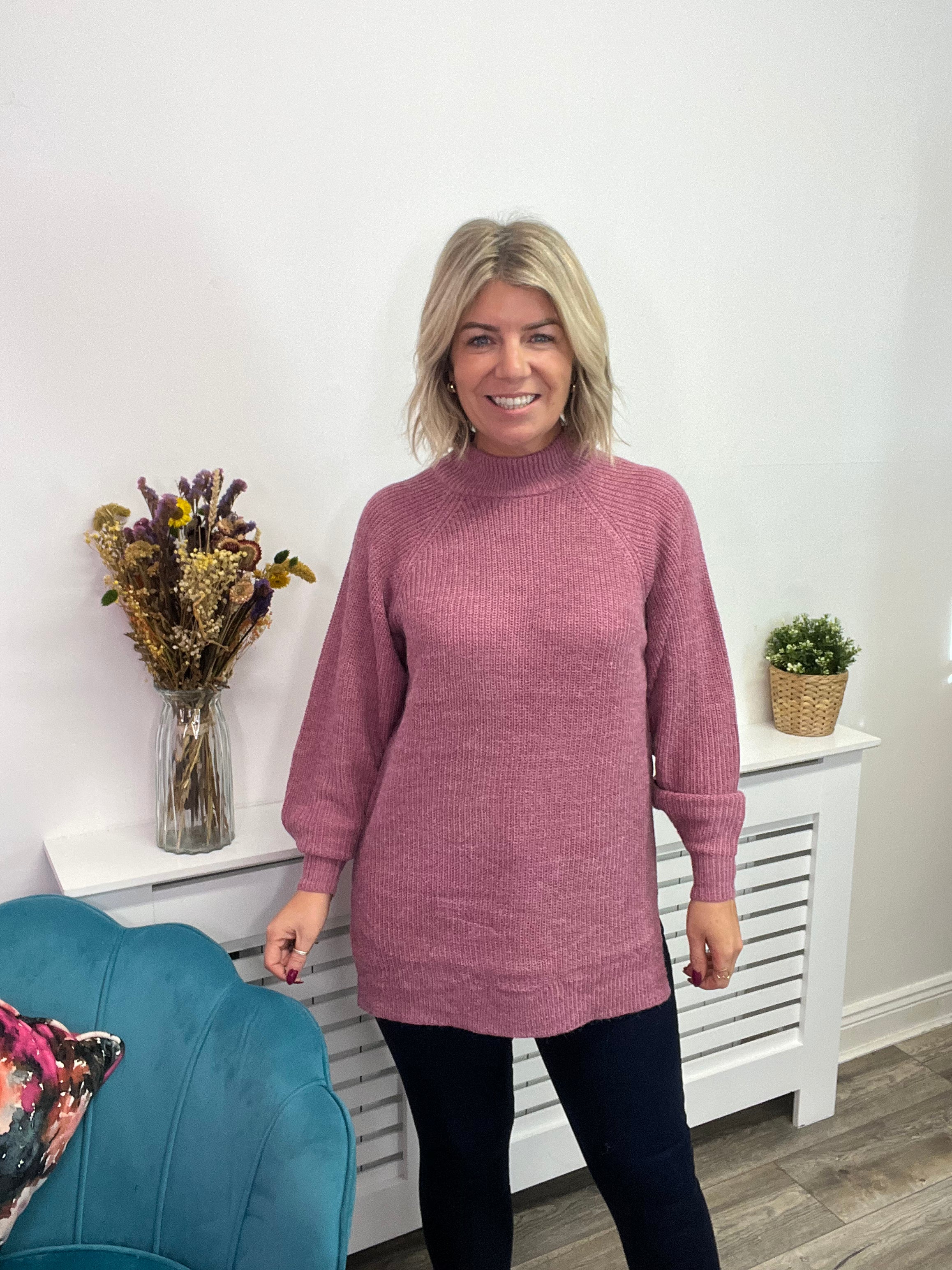 MARAT JUMPER Sweater - Heather Rose Color Women's Knit Pullover | Cozy Winter Fashion for Casual Outings & Office Wear