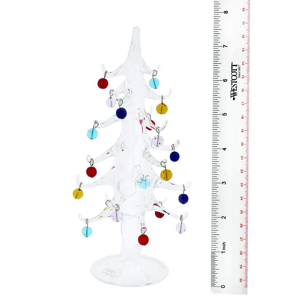 Venetian Murano Glass Christmas Tree with Handcrafted Ornaments – Elegant Holiday Decor for Home, Office & Festive Gifting