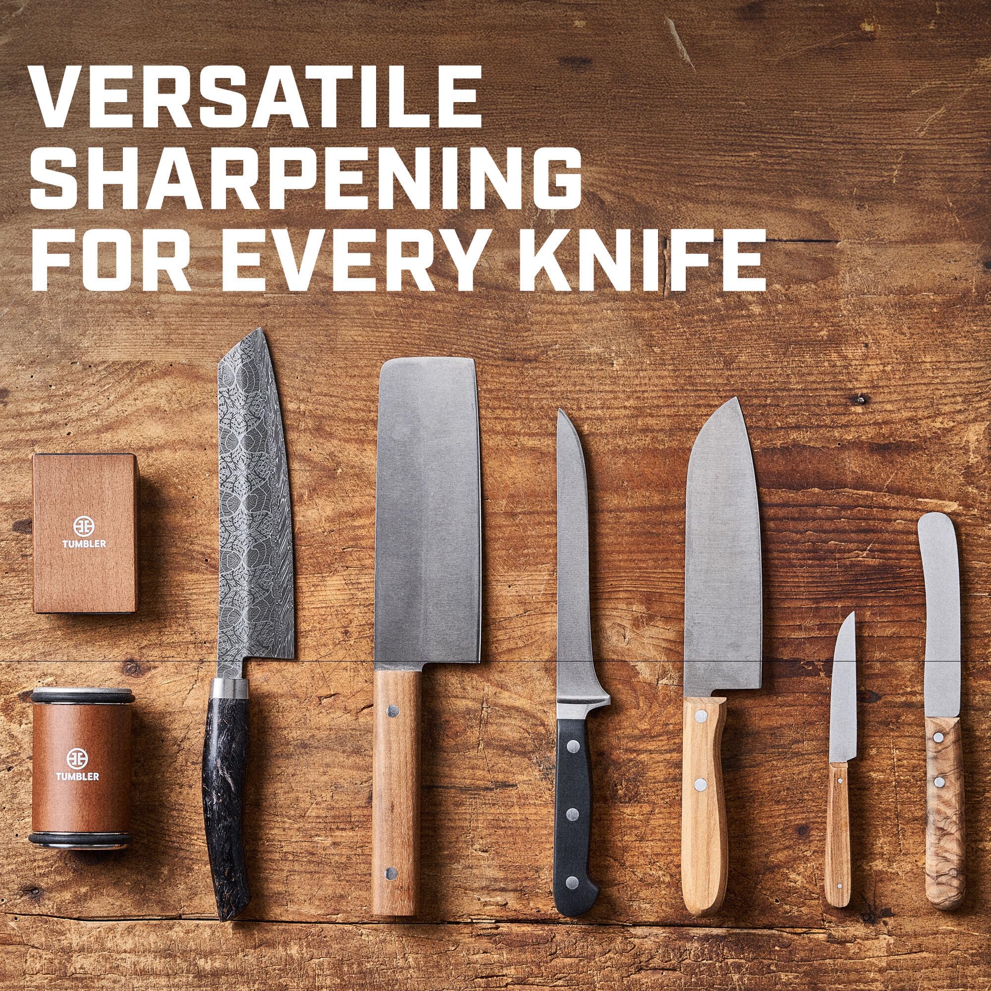 Premium Rolling Knife Sharpener Set with Magnetic Holder - Easy Knife Sharpening System with Protective Stand & Leather Strop - Perfect for Kitchen, Camping & Outdoor Cooking