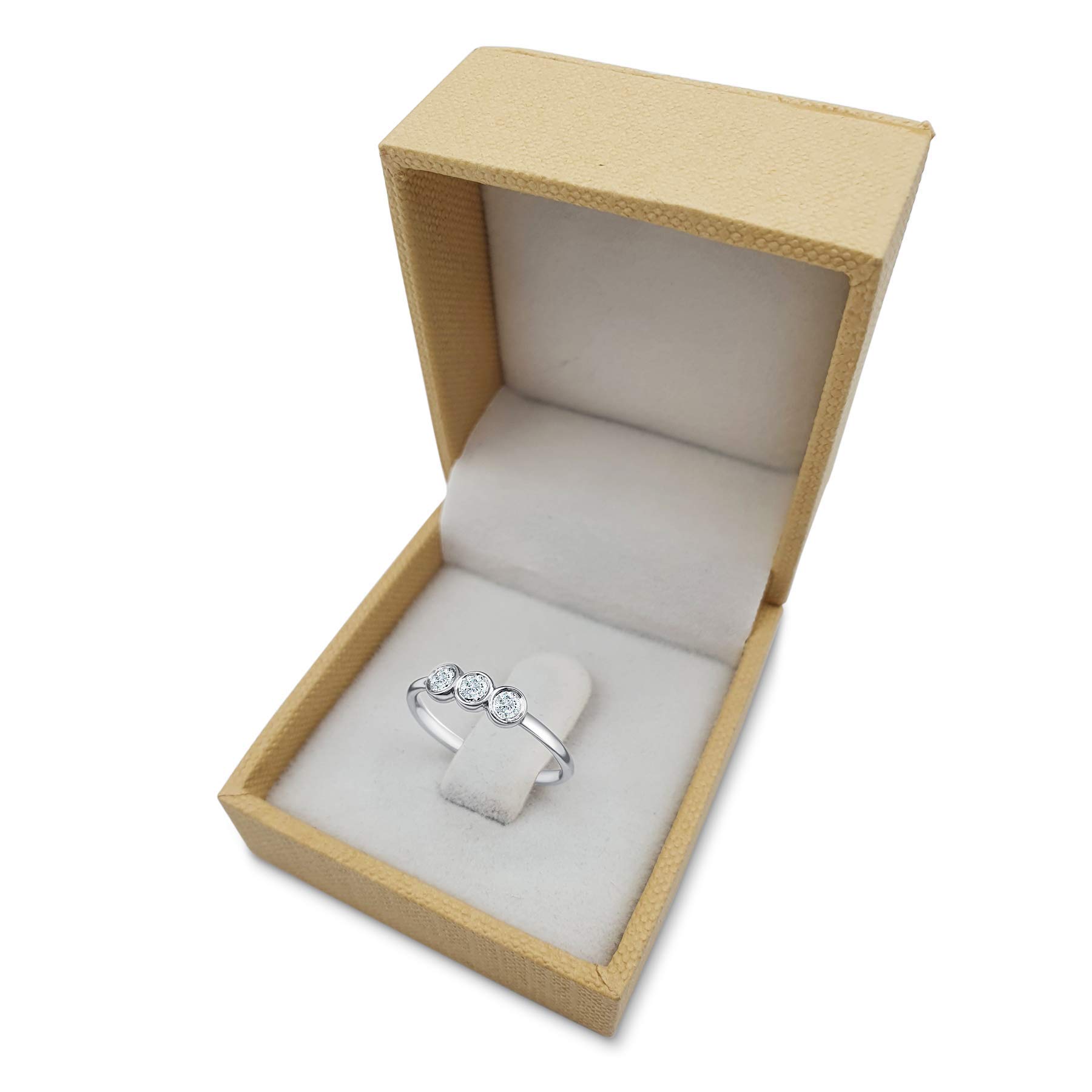 14K White Gold Diamond Ring for Women - Elegant Solitaire Engagement & Wedding Band - Perfect for Proposals, Anniversaries, and Special Occasions