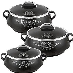Premium Cello Matiz 3-Piece Insulated Hot Pot Set - Stainless Steel Cookware for Soup, Stew & Shabu Shabu - Perfect for Family Dinners & Party Entertaining