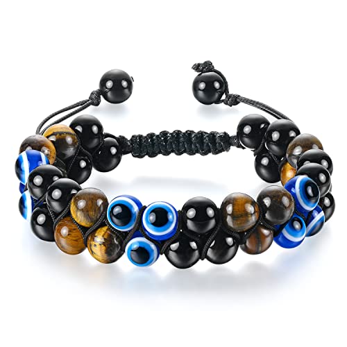 8mm Evil Eye/Tiger Eye/Black Onyx