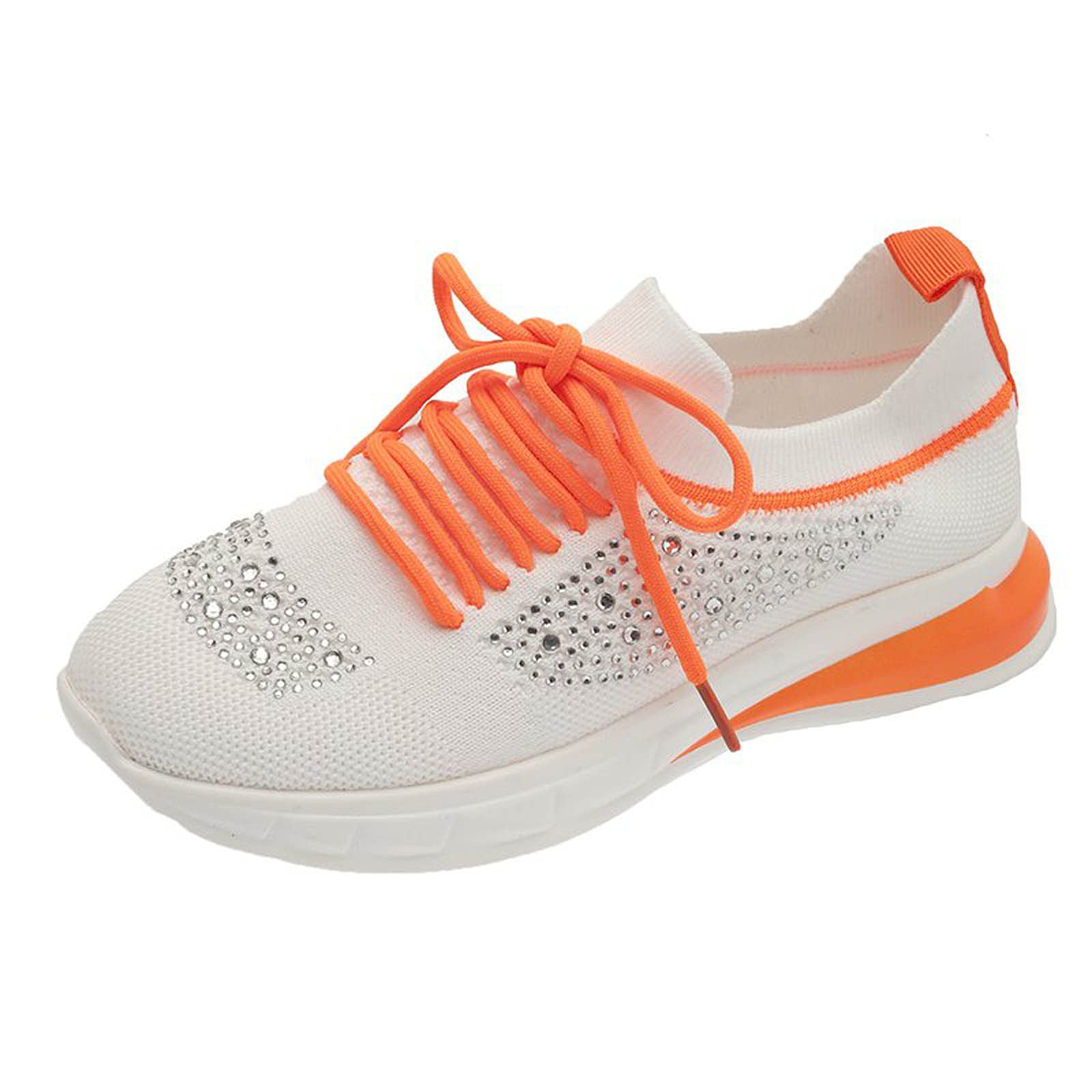 Oiangi Women's Casual Lightweight Sneakers - Summer Fashion Rhinestone Mesh Breathable Running Shoes - Non-Slip Athletic Shoes for Walking, Gym & Daily Wear