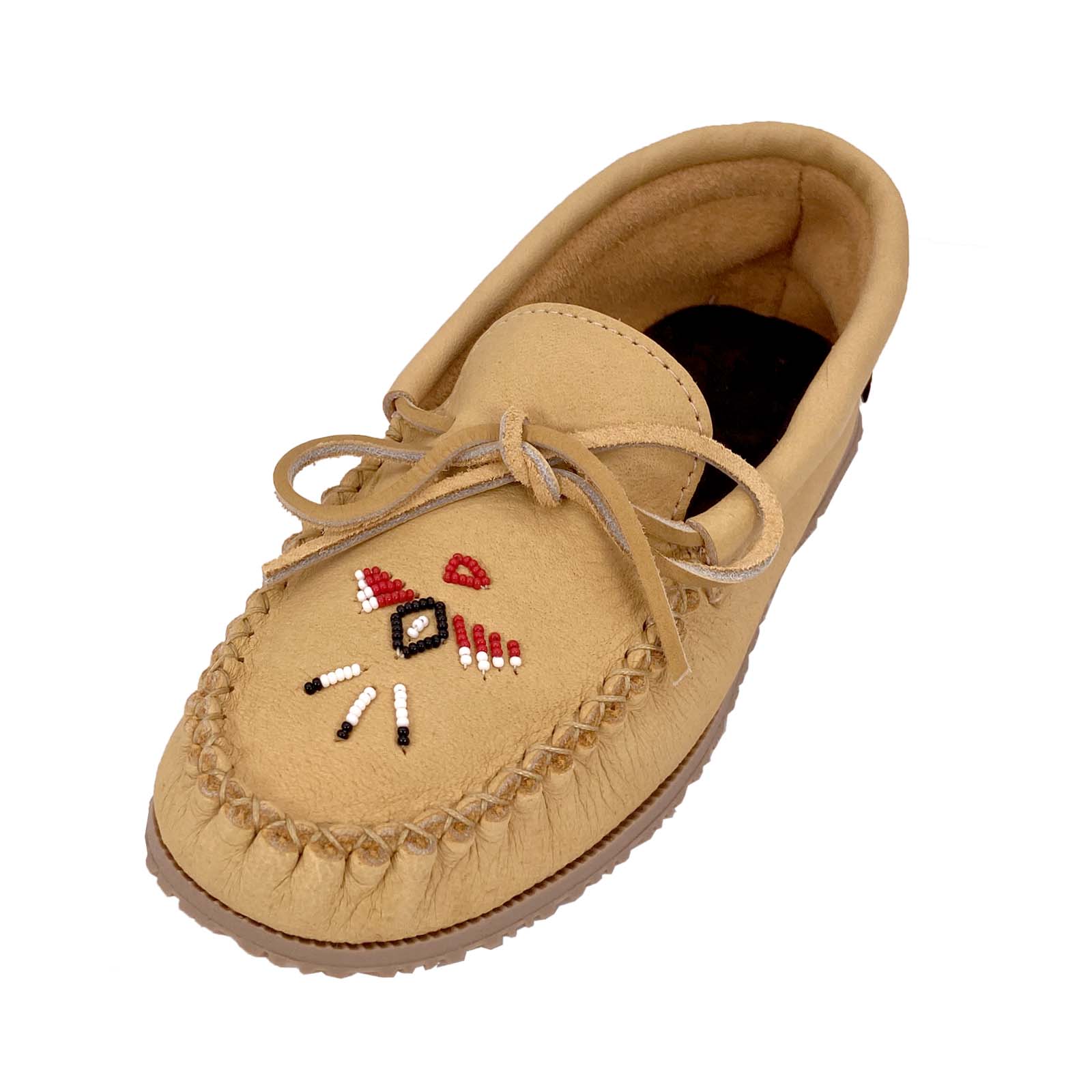 Women's Beaded Moccasin Shoes with Comfortable Rubber Sole - Perfect for Casual Wear, Indoor Slippers & Boho Fashion Outfits