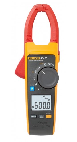 Fluke 374 FC True RMS AC/DC Clamp Meter - 600A 1000V Multimeter for Electrical Testing, HVAC & Industrial Maintenance | Professional Electrician Tool for Current Measurement & Voltage Detection