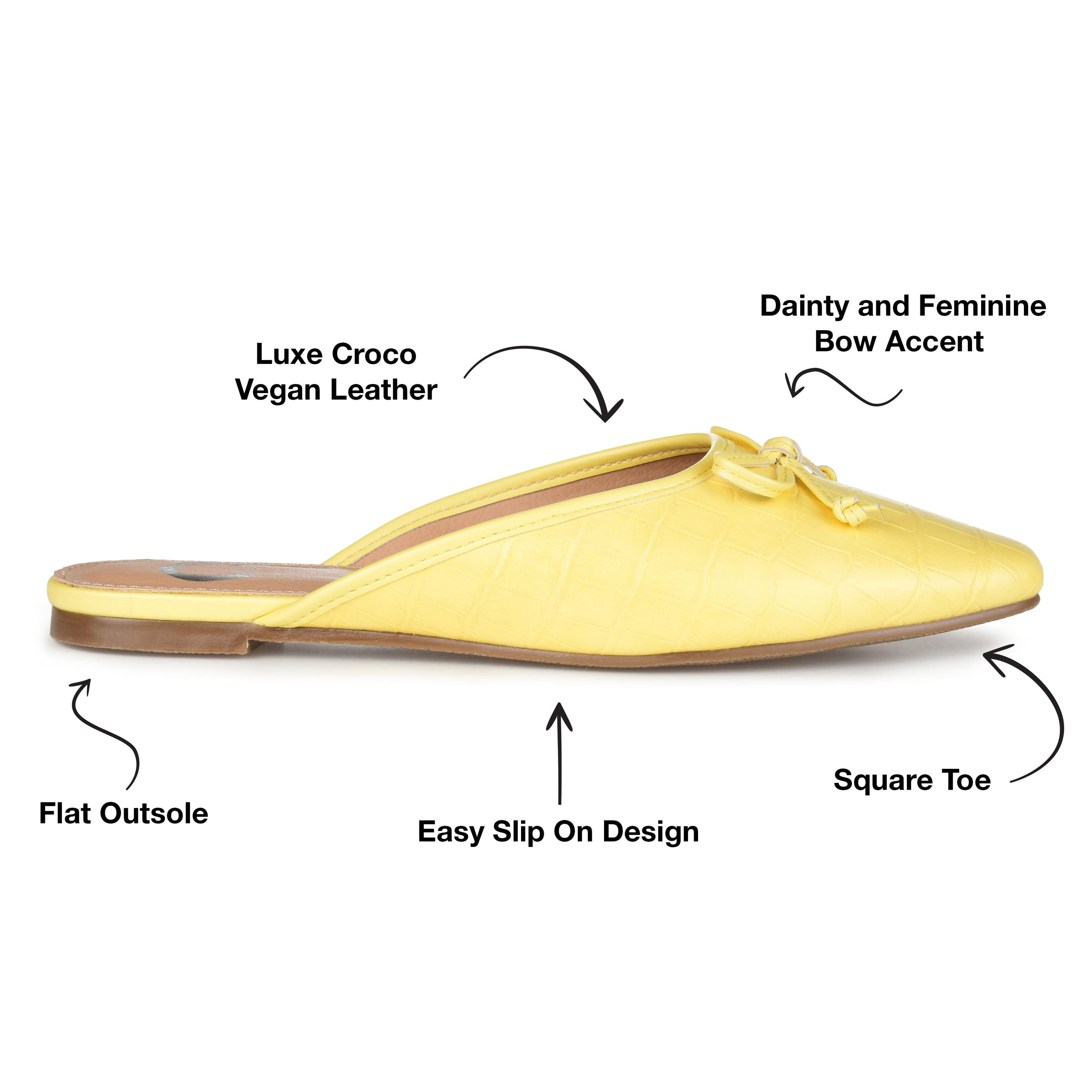 Journee Collection Women's Comfortable Ballet Flats - Lightweight Slip-On Shoes for Work, Travel & Everyday Wear