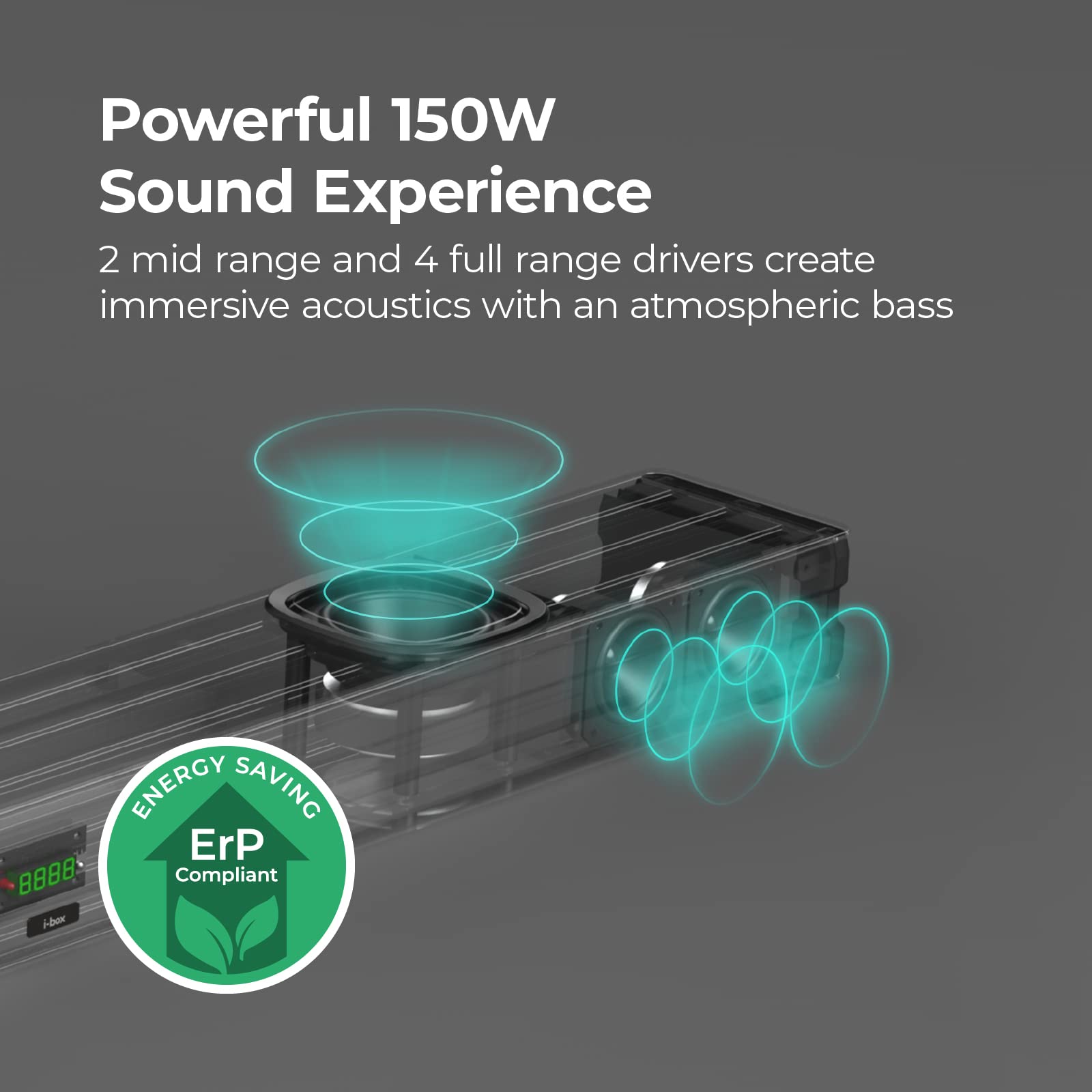 i-box 150W Soundbar with Wireless Subwoofer - 3D Surround Sound Bluetooth 5.0 TV Speaker System, HDMI ARC & Optical Input for Home Theater, Gaming & Movie Night Entertainment