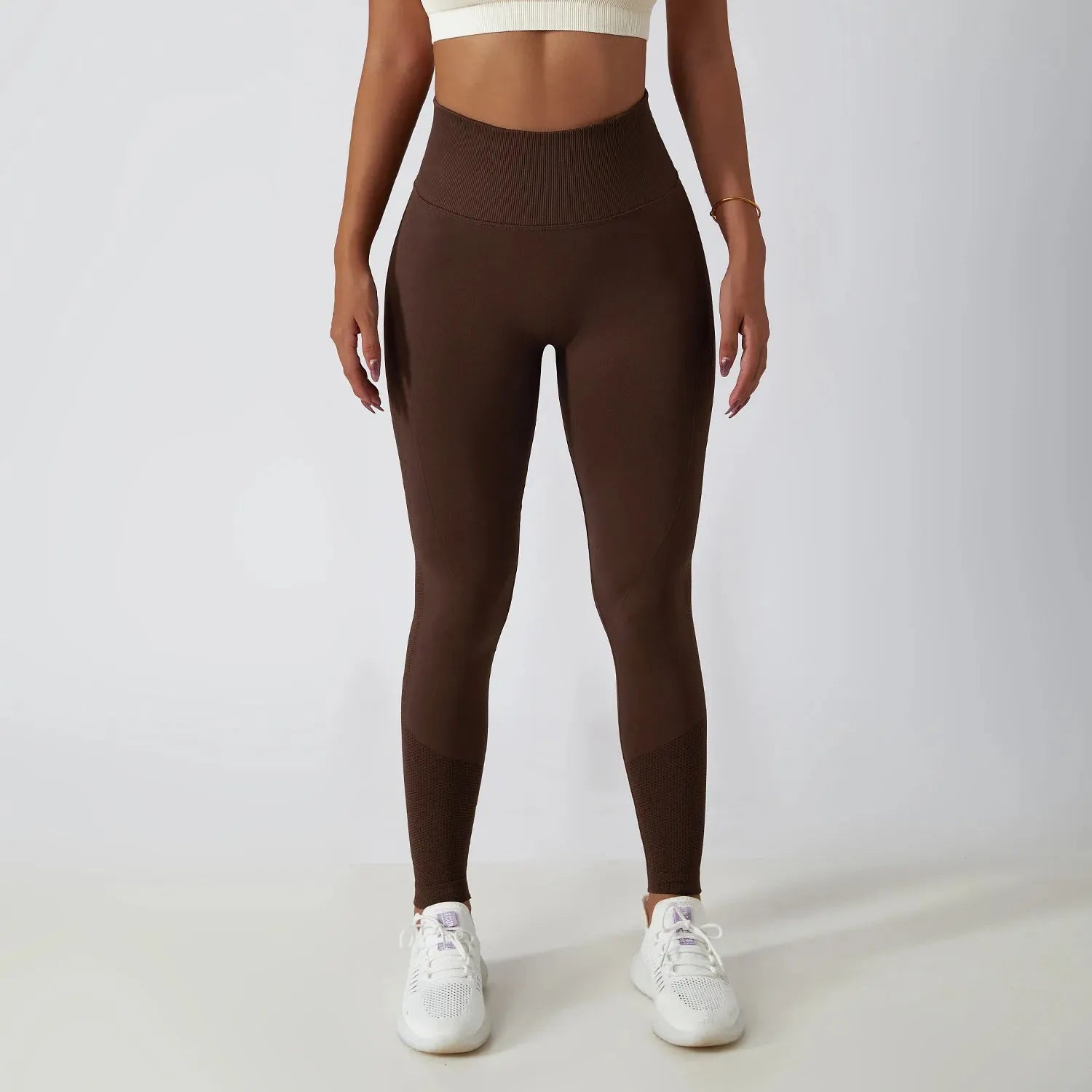 High Waist Solid Color Ribbed Seamless Yoga Pants - Women's Gym Leggings for Fitness, Running & Tummy Control - Perfect for Workouts, Yoga & Everyday Wear